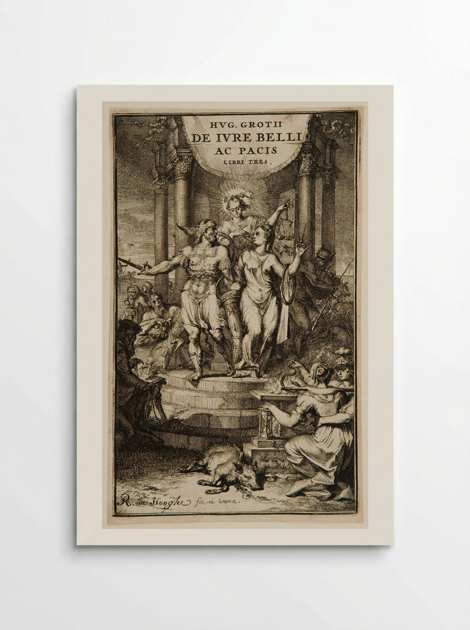 Title Page for Hugo Grotius' De Iure Belli ac Pacis - Romeyn de Hooghe - Poster