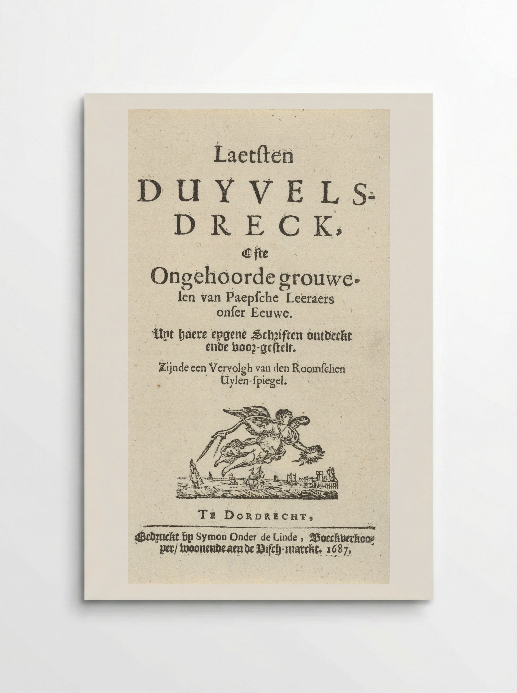 Title Page for J. Lydius, Laetsten duyvels-dreck - Arnold Houbraken - Poster
