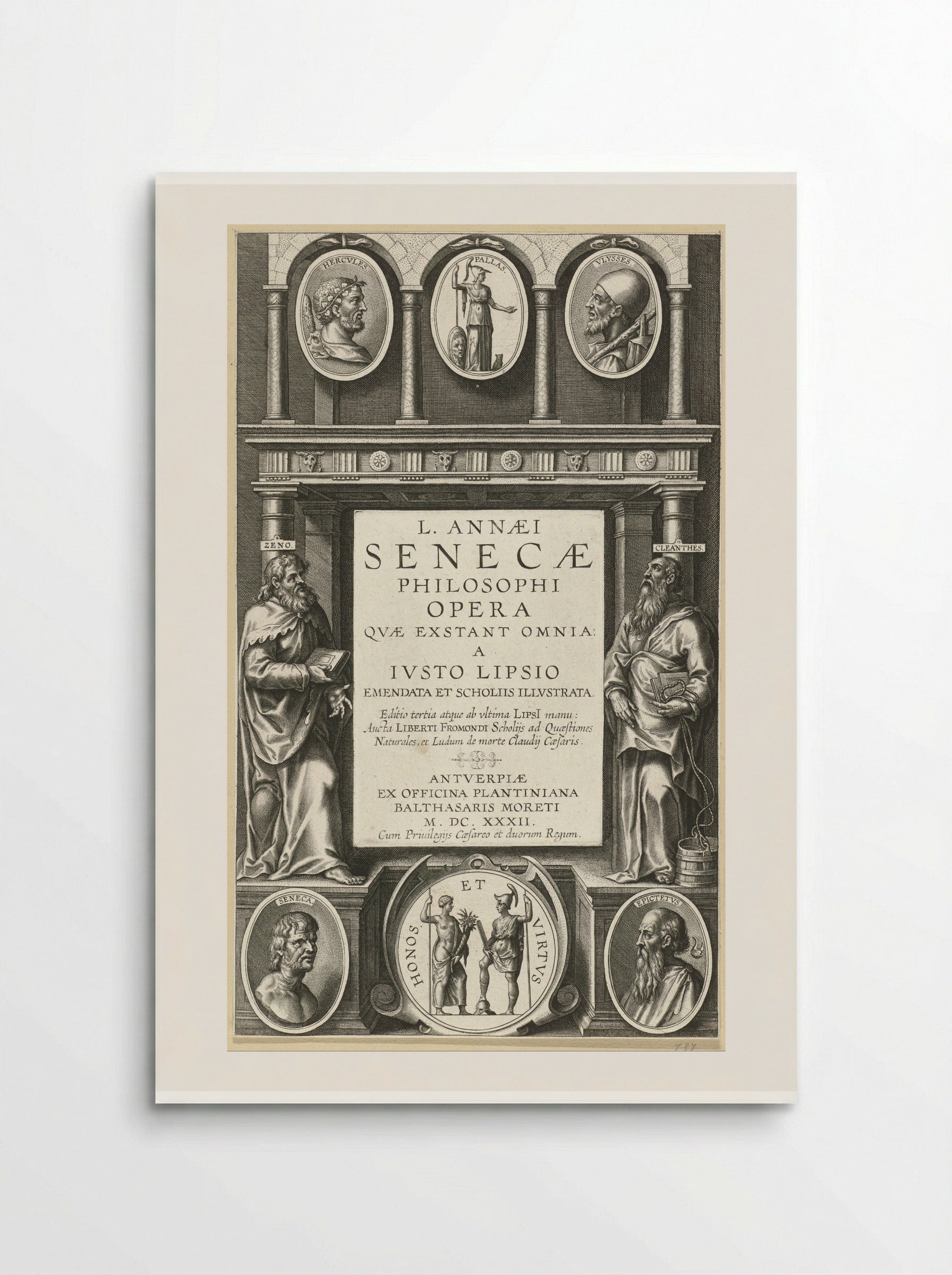 Title Page for L. Annaei Senecae Philosophi Opera - Theodoor Galle - Poster