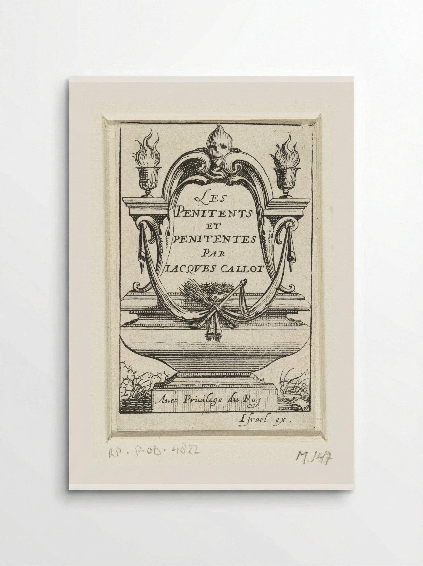 Title Page for 'Les Penitents et Penitentes' - Abraham Bosse - Poster