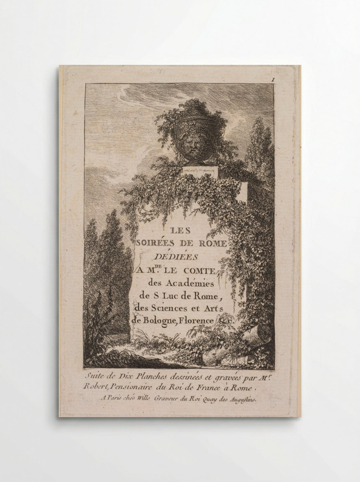 Title Page for Les Soirées de Rome - Hubert Robert - Poster