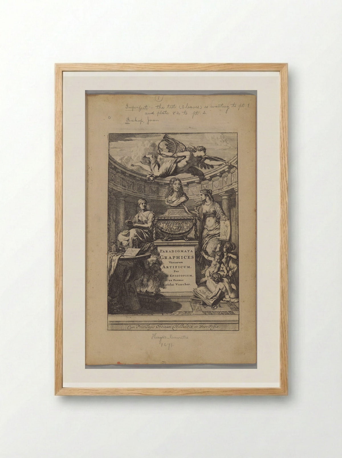 Title Page for Paradigmata Graphices - Gérard de Lairesse - Framed Print Wood