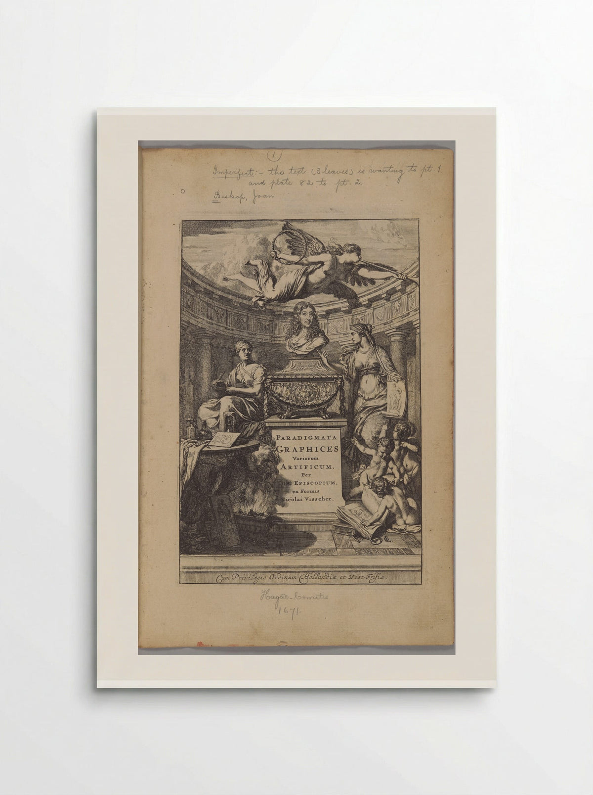 Title Page for Paradigmata Graphices - Gérard de Lairesse - Poster
