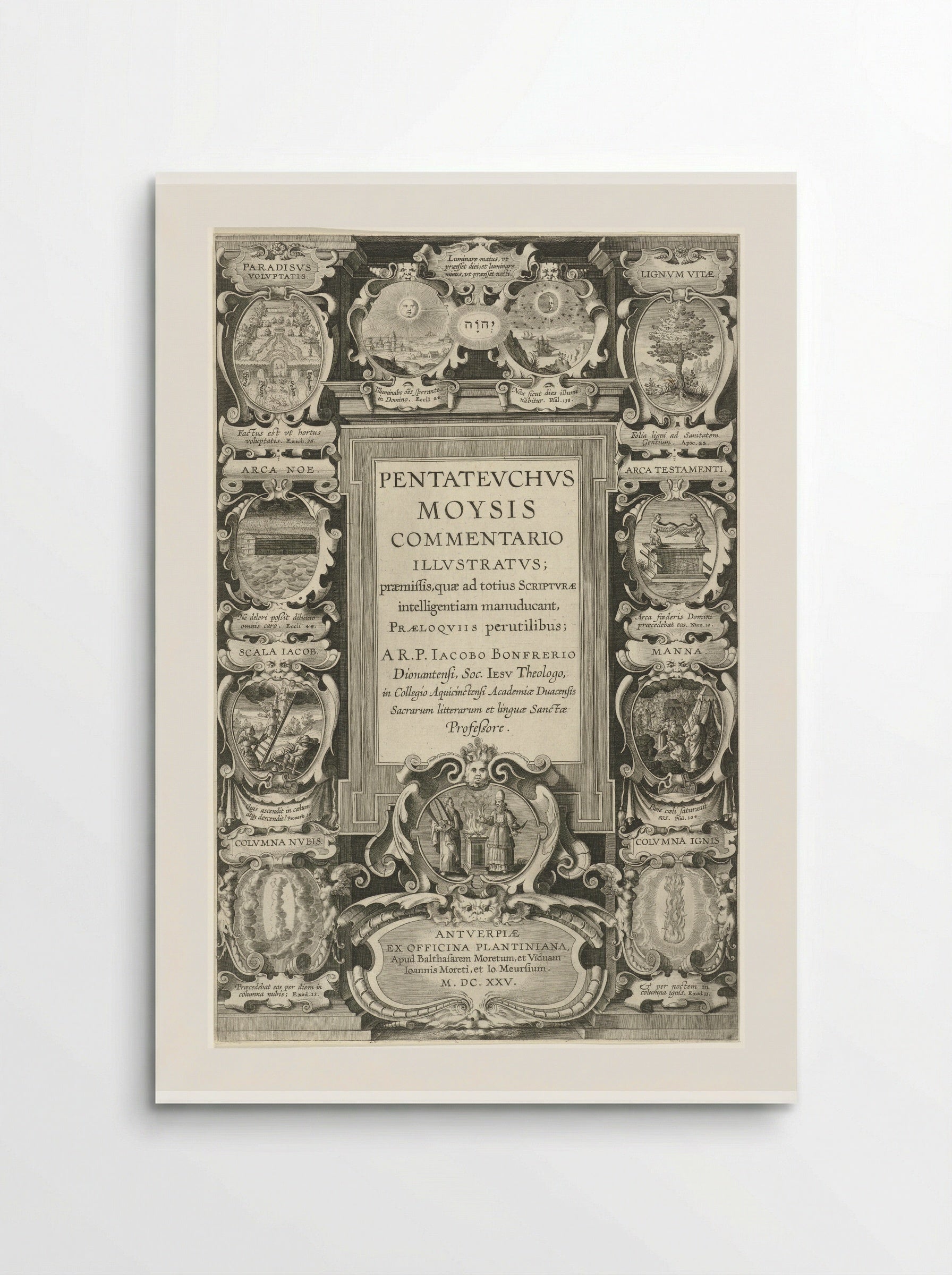 Title Page for Pentateuchus Moysis Commentario Illustratus - Theodoor Galle - Poster