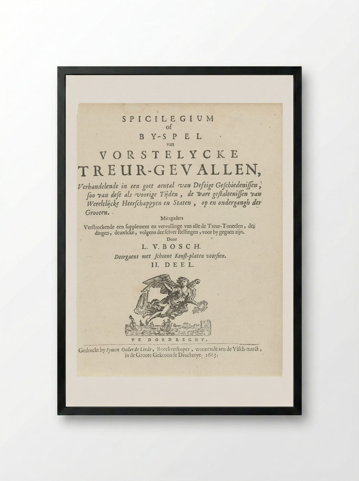 Title Page for Spicilegium - Arnold Houbraken - Framed Print Black