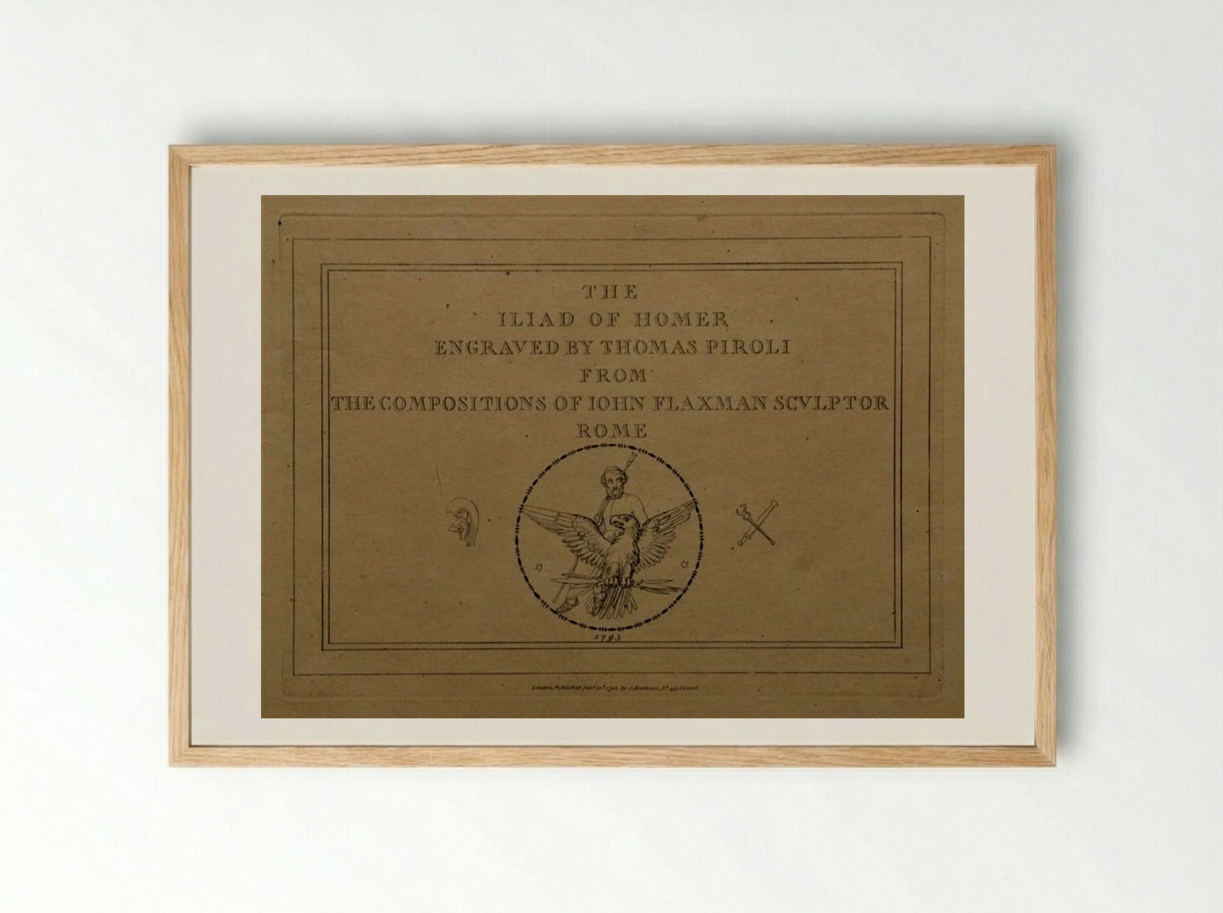 Title Page for The Iliad of Homer - John Flaxman - Framed Print Wood