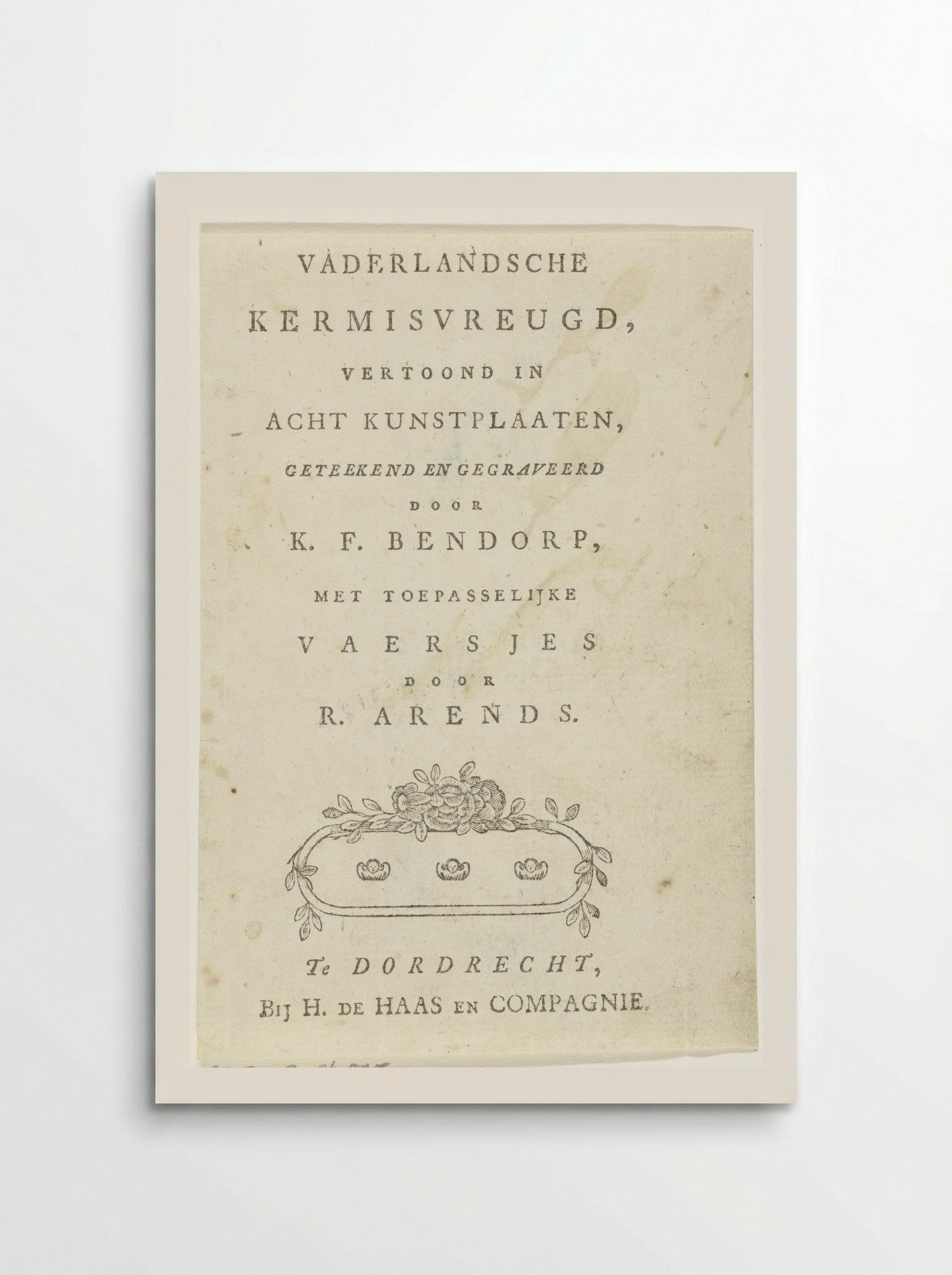 Title Page for Vaderlandsche Kermisvreugd - Carel Frederik Bendorp (I) - Poster