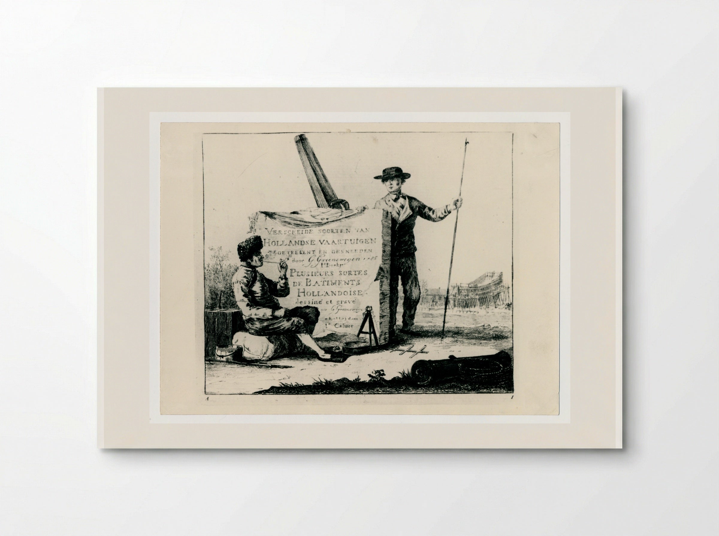 Title Page for Verscheide Soorten van Hollandse Vaartuigen - Gerrit Groenewegen - Poster