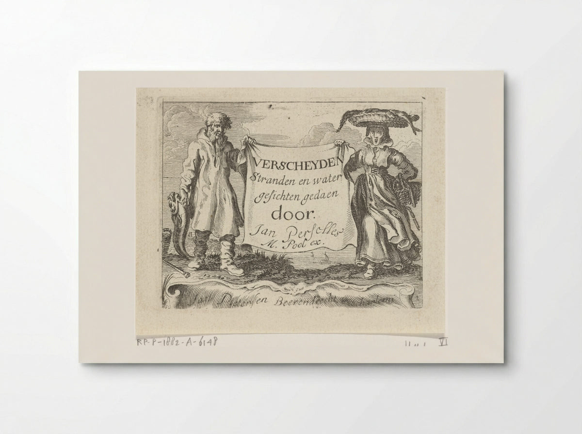 Title Page for 'Verscheyden Stranden en water gesichten' - Gillis van Scheyndel (I) - Poster