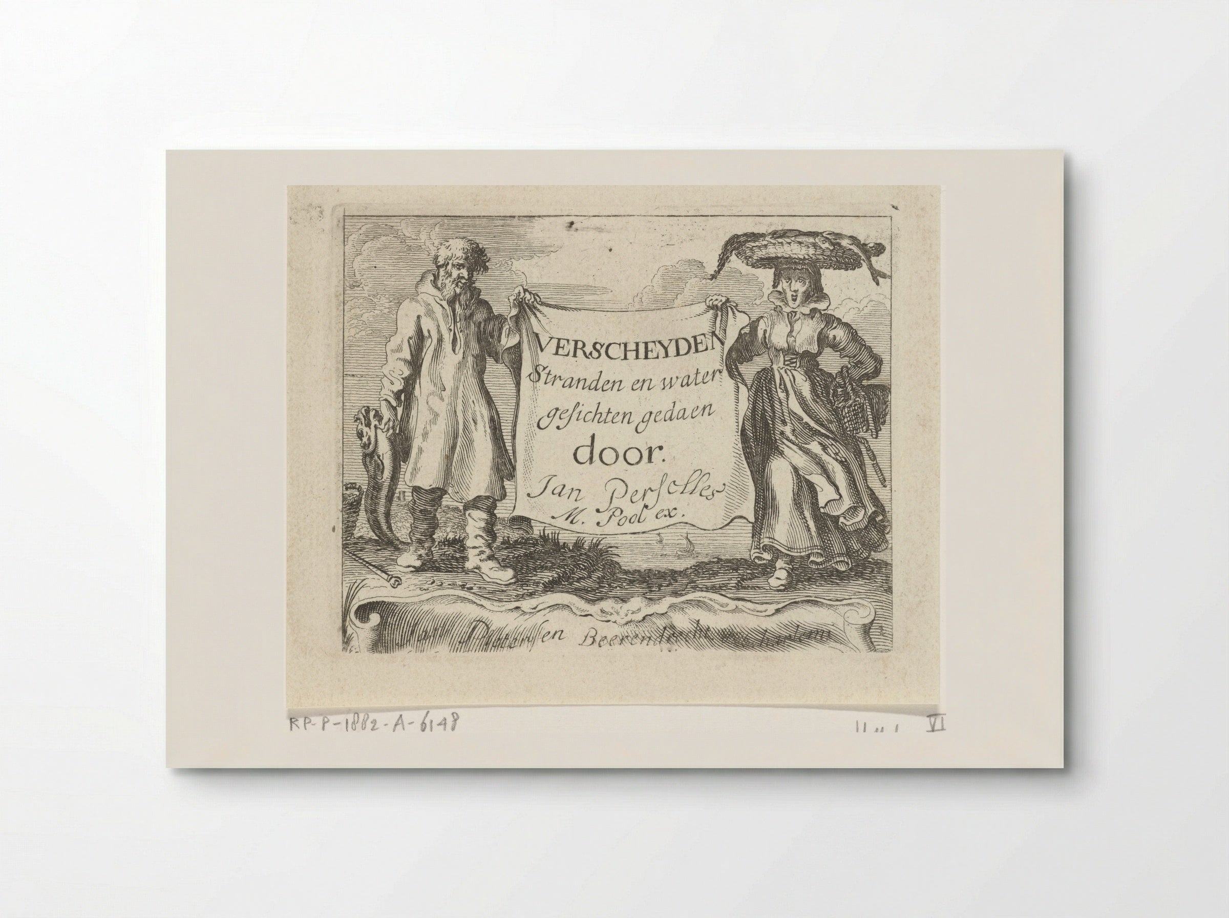 Title Page for 'Verscheyden Stranden en water gesichten' - Gillis van Scheyndel (I) - Poster