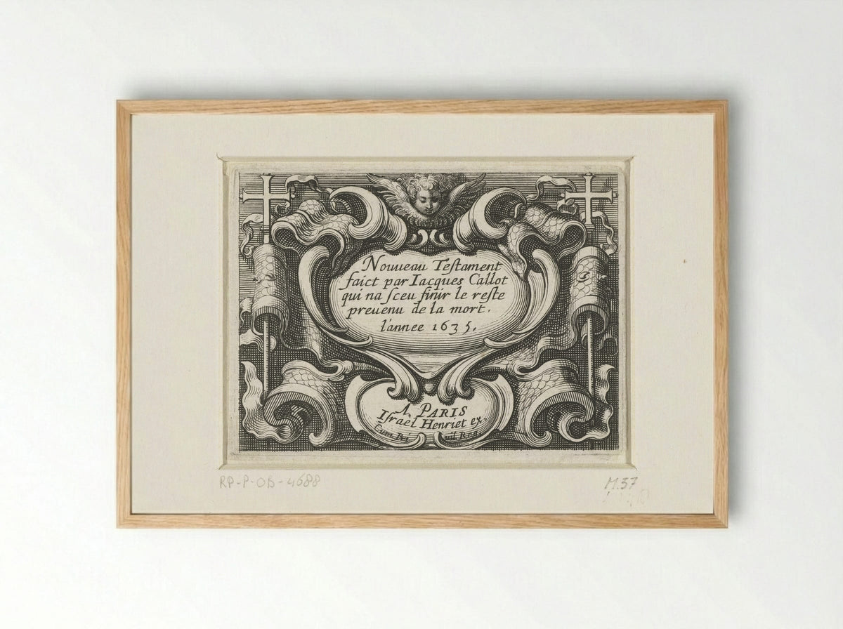 Title Page for a Series of New Testament Scenes - Abraham Bosse - Framed Print Wood