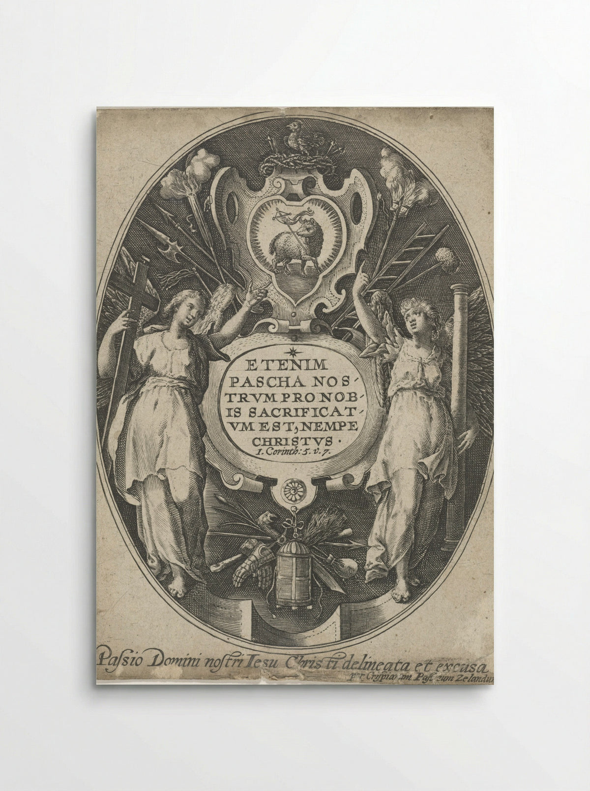 Title Page for a Series on the Passion of Christ - Crispijn van de Passe (I) - Poster