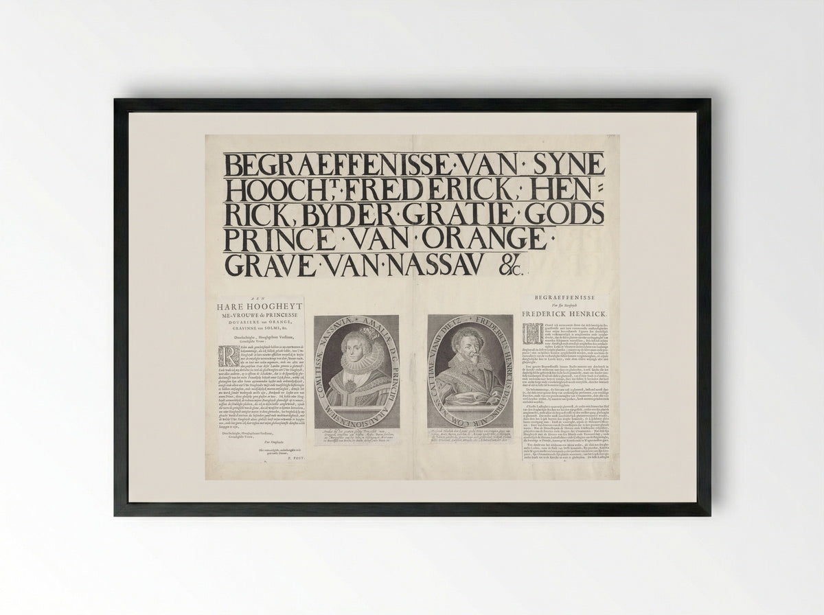 Title Page for the Funeral Procession of Frederik Hendrik - Pieter Jansz. Post - Framed Print Black