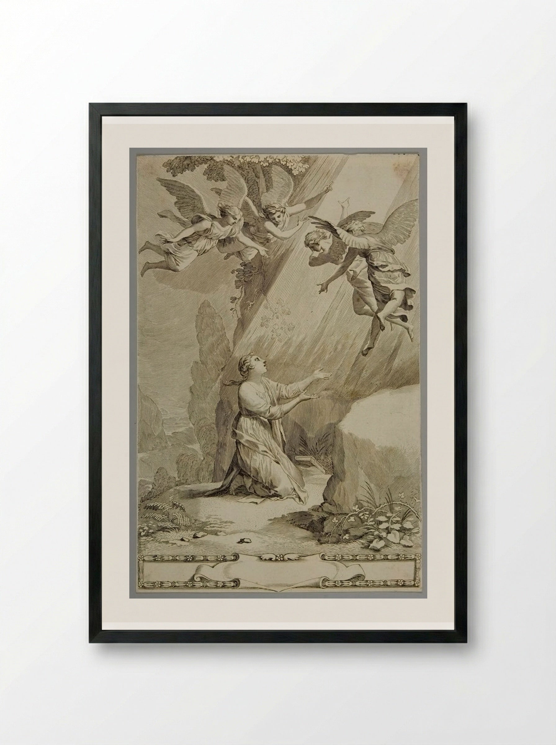 Title Page of the Introduction to the Devout Life - Claude Mellan - Framed Print Black