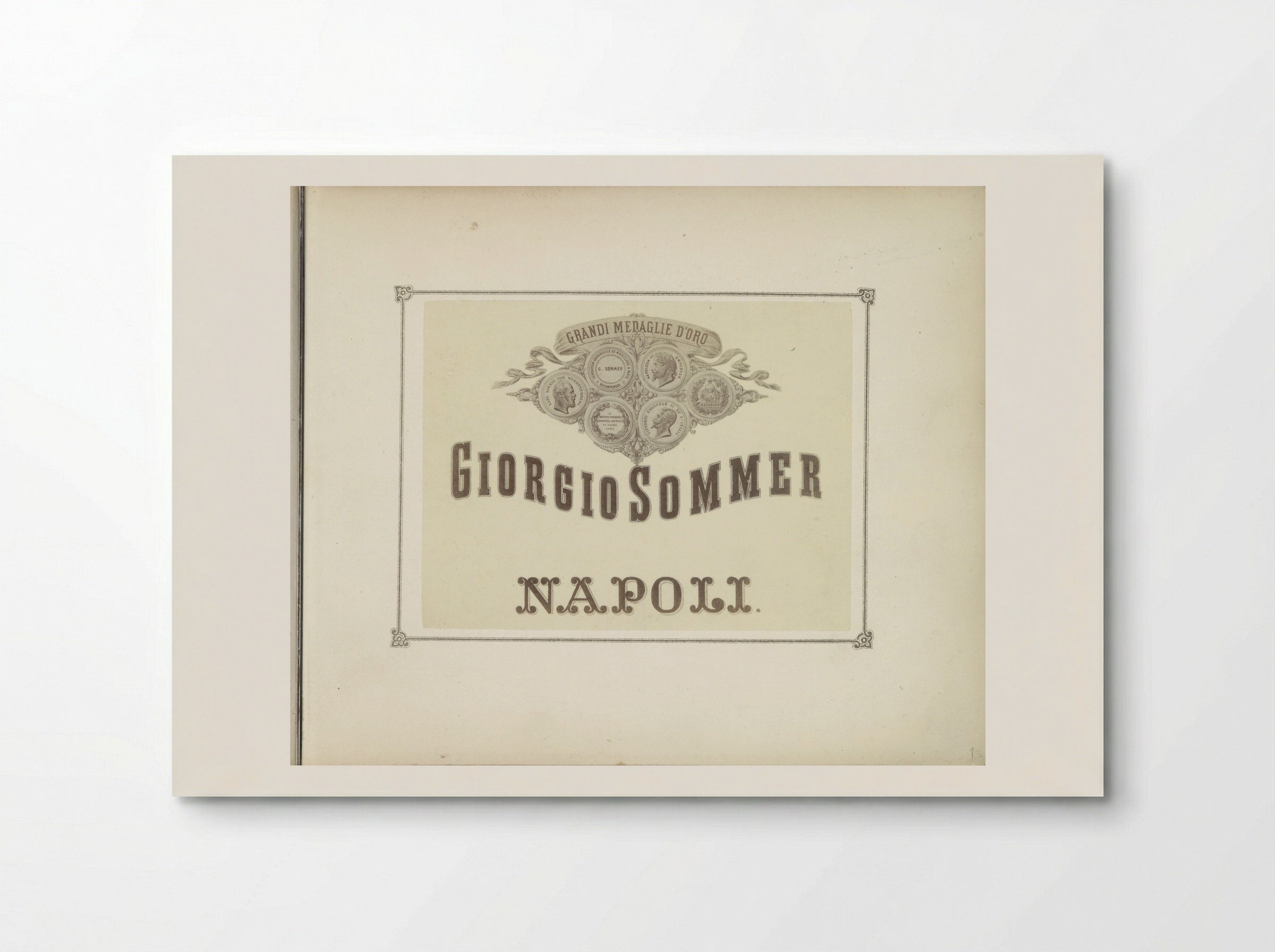Title Page with Medals and Studio Location - Giorgio Sommer - Poster