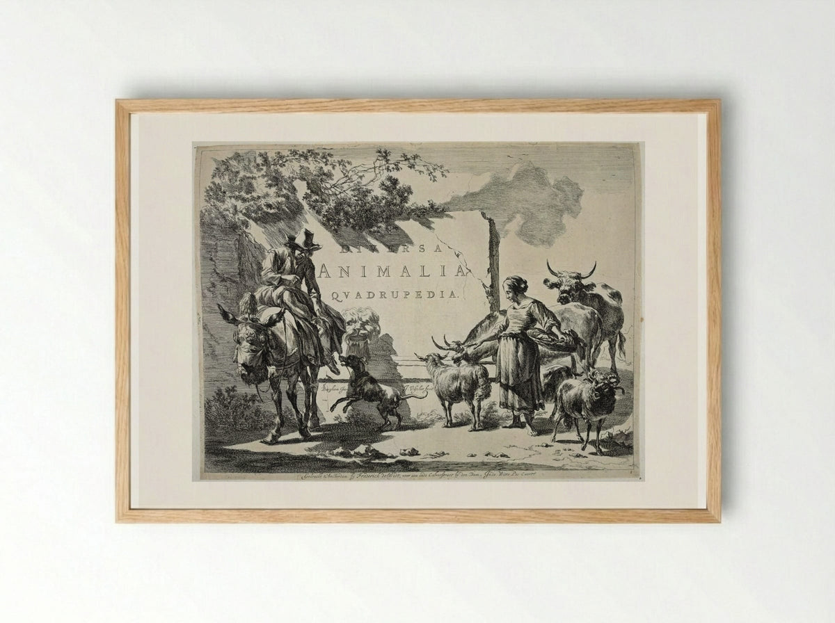 Title Page: A Fountain - Johannes Visscher - Framed Print Wood
