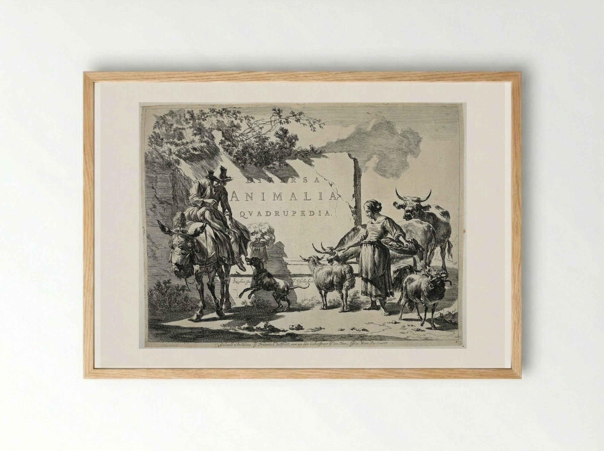 Title Page: A Fountain - Johannes Visscher - Framed Print Wood