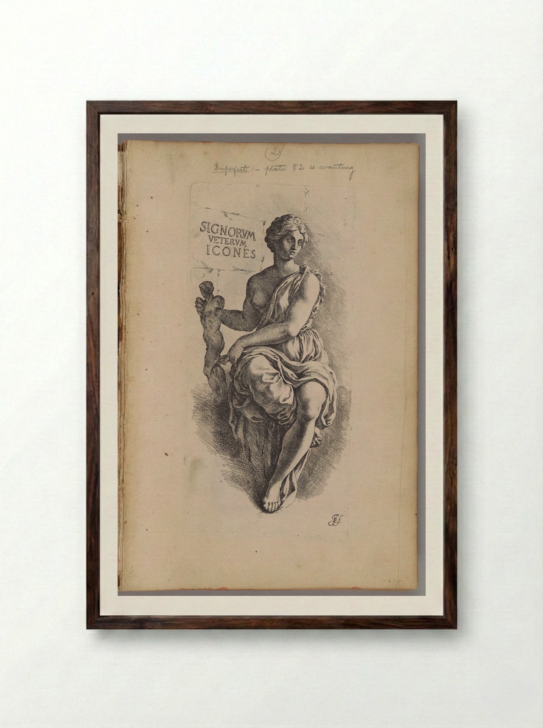 Title Page: Personification of the Art of Sculpture and Painting - Jan de Bisschop - Framed Print Dark Wood