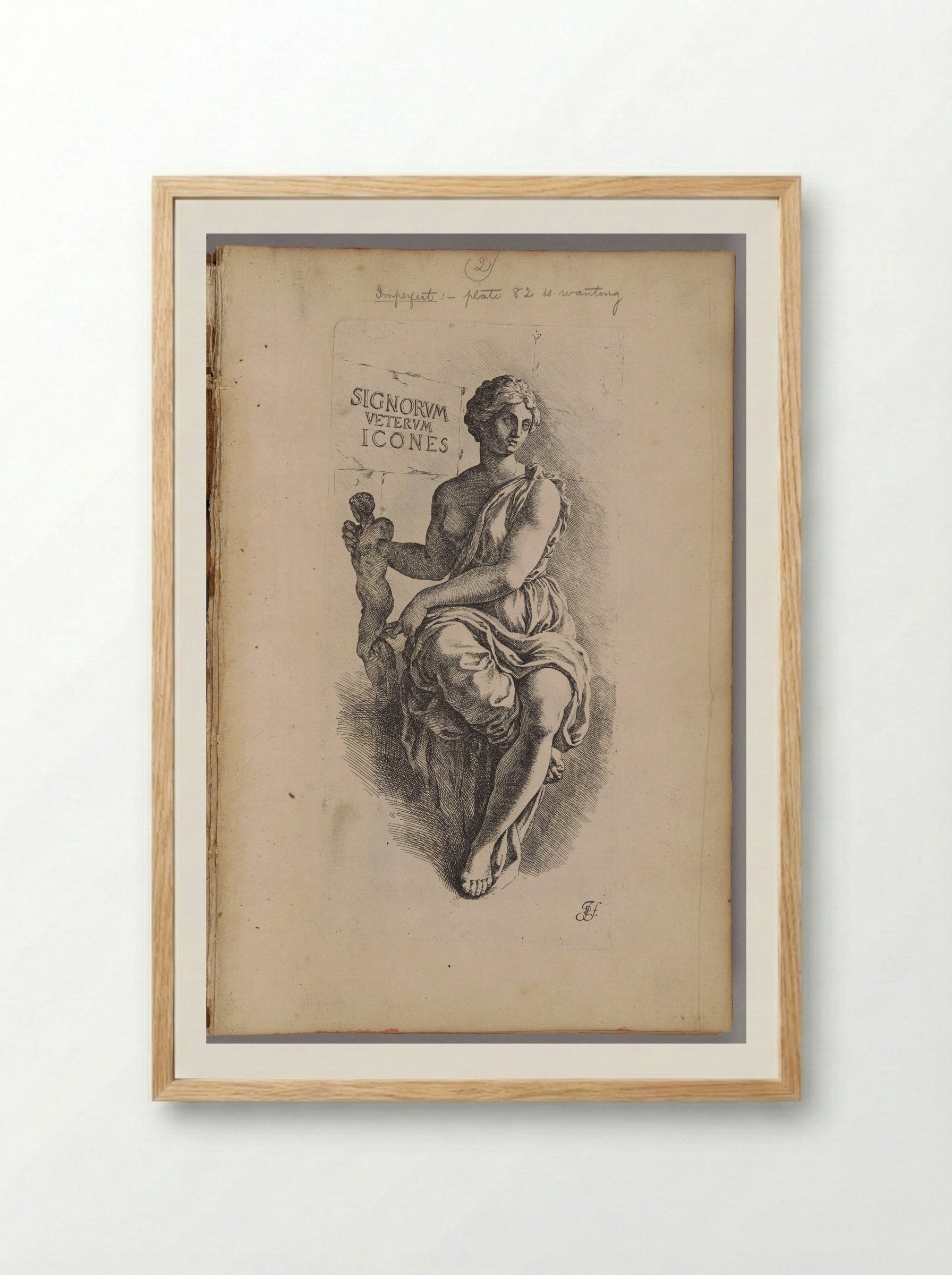 Title Page: Personification of the Art of Sculpture and Painting - Jan de Bisschop - Framed Print Wood