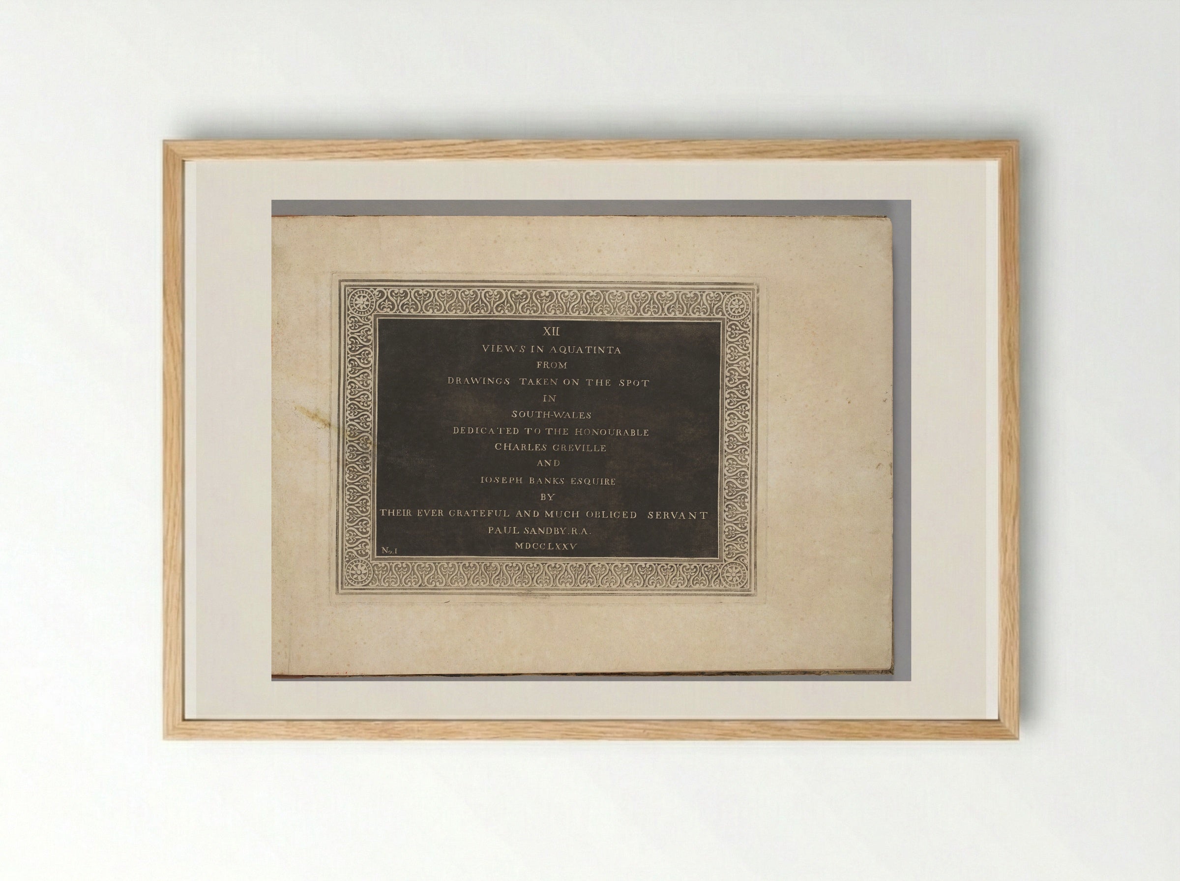 Title Page: XII Views in South Wales - Paul Sandby - Framed Print Wood
