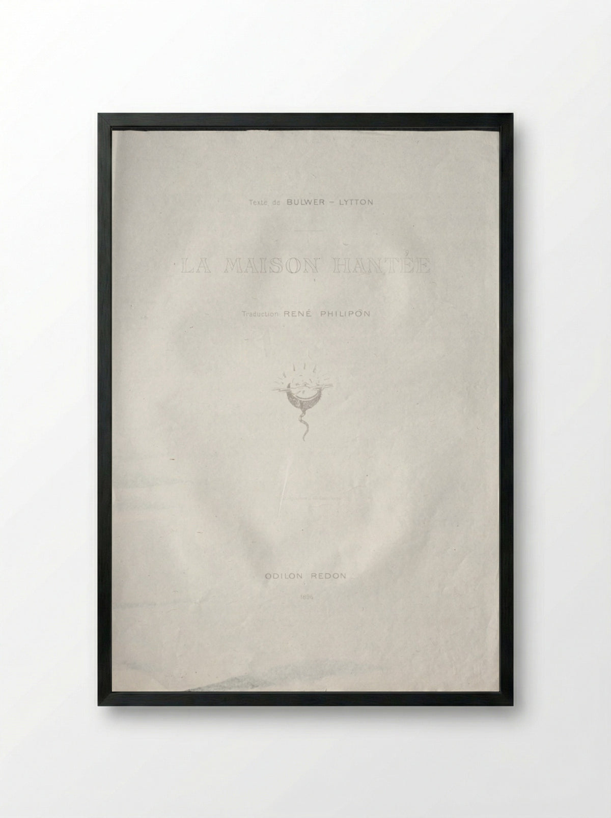 Title Plate for La Maison Hantée - Odilon Redon - Framed Print Black