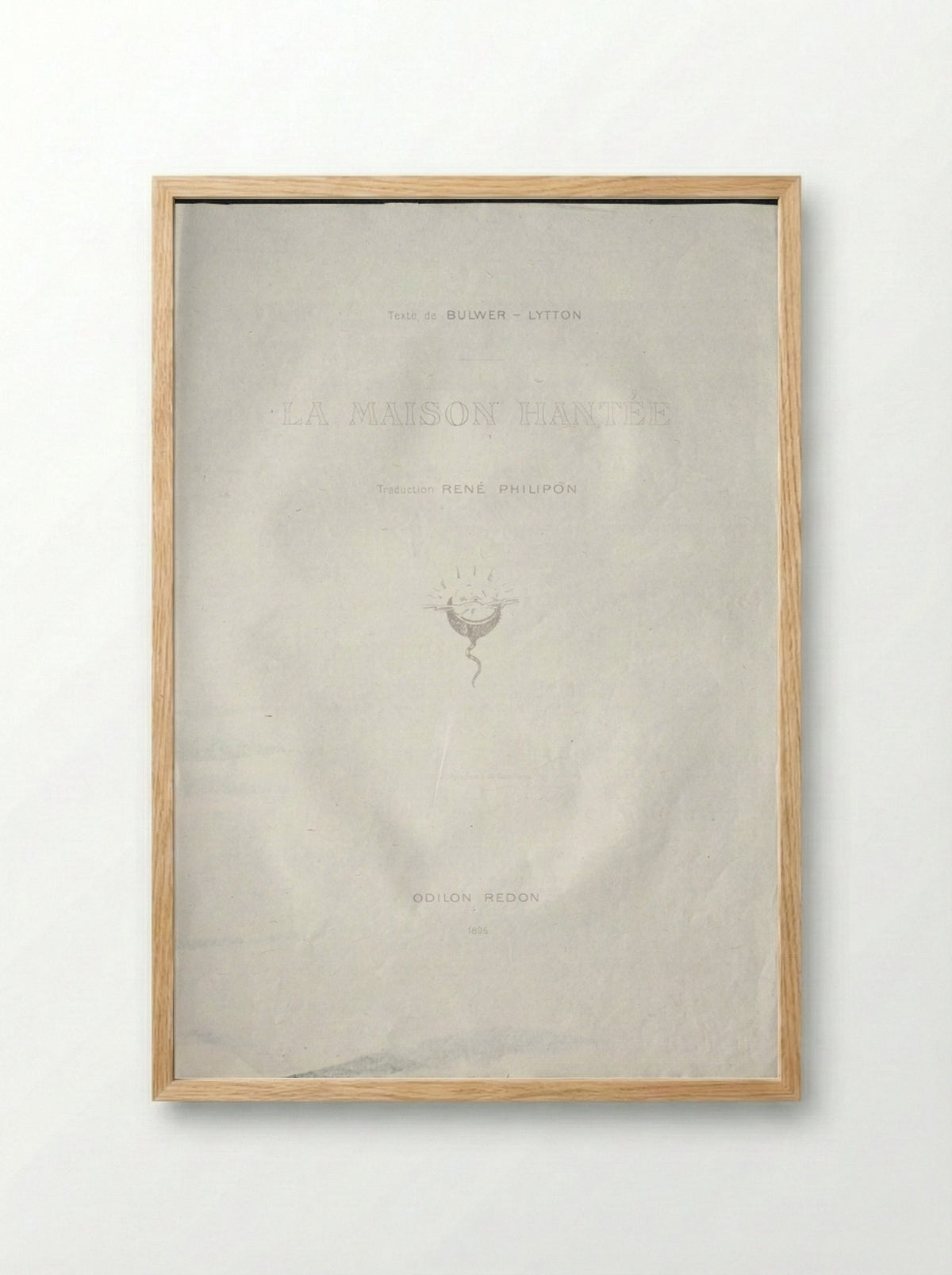 Title Plate for La Maison Hantée - Odilon Redon - Framed Print Wood