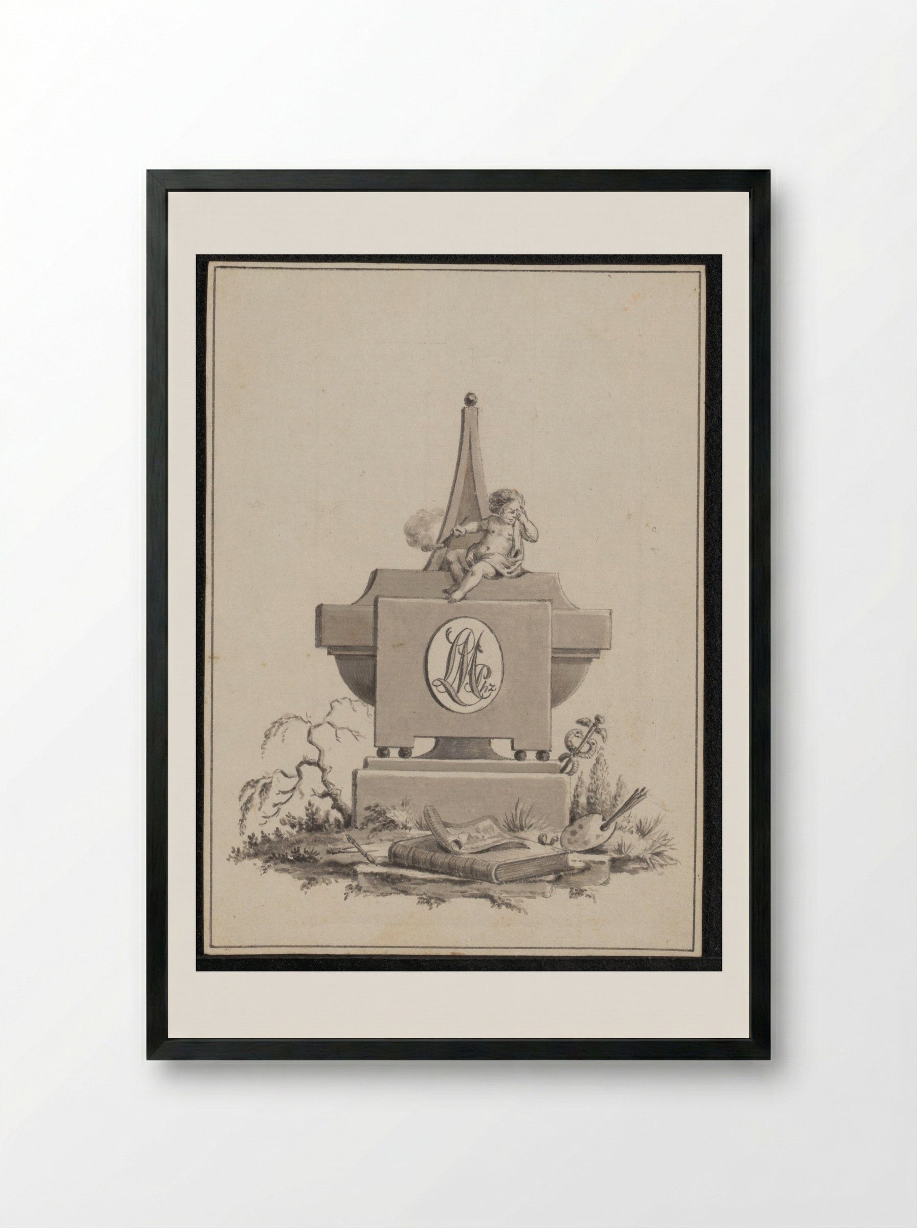 Title Vignette for the Catalogue of the Art Estate of Louis Metayer Phzn. - Jean Bernard - Framed Print Black