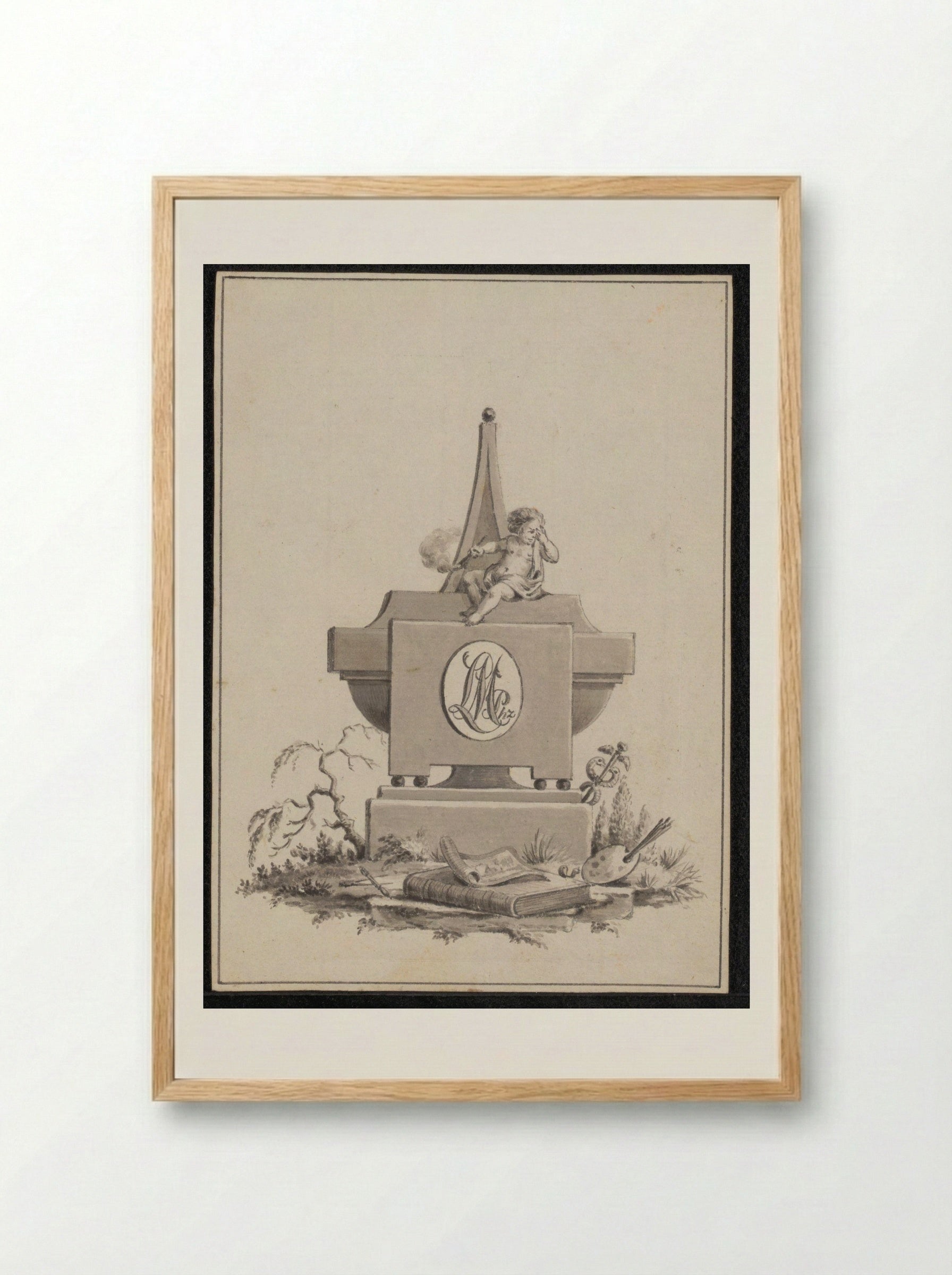 Title Vignette for the Catalogue of the Art Estate of Louis Metayer Phzn. - Jean Bernard - Framed Print Wood
