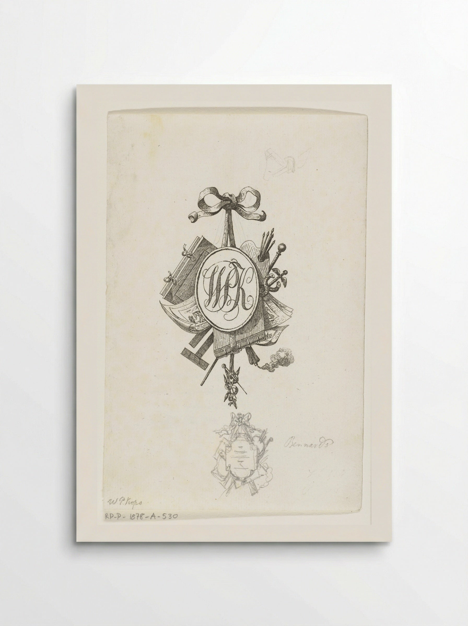Title Vignette with Monogram W.P.K. - Jean Bernard - Poster