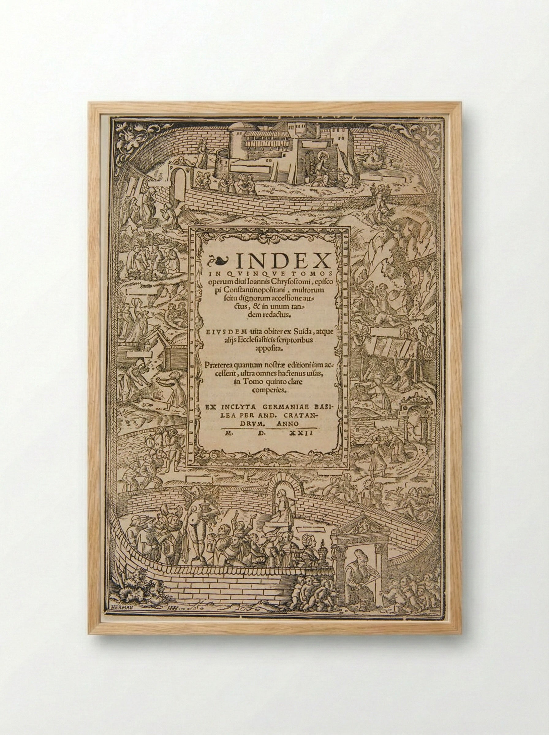 Title-border: The Table of Cebes - Hans Holbein the Younger - Framed Print Wood