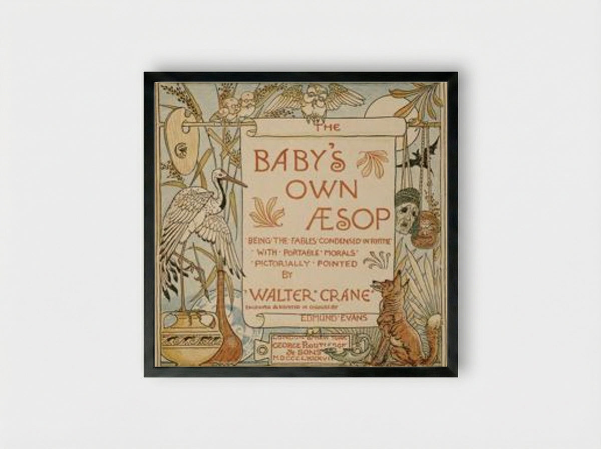 Title page of Baby's Own Aesop - Walter Crane - Framed Print Black