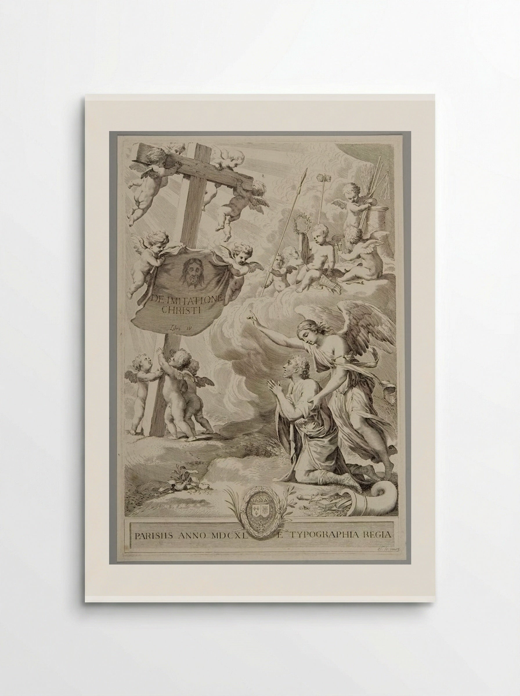 Title-page of the Imitation of Jesus Christ - Claude Mellan - Poster