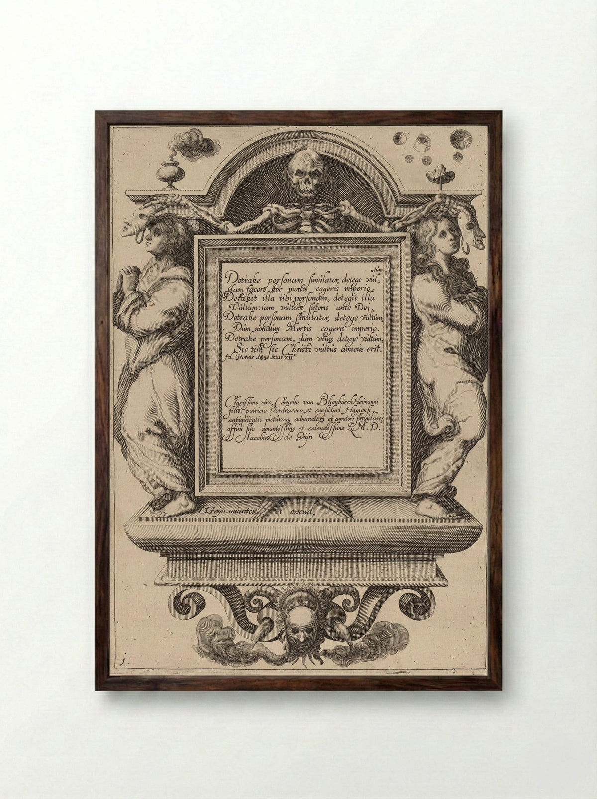 Title page: Christ in the Winepress - Zacharias Dolendo - Framed Print Dark Wood