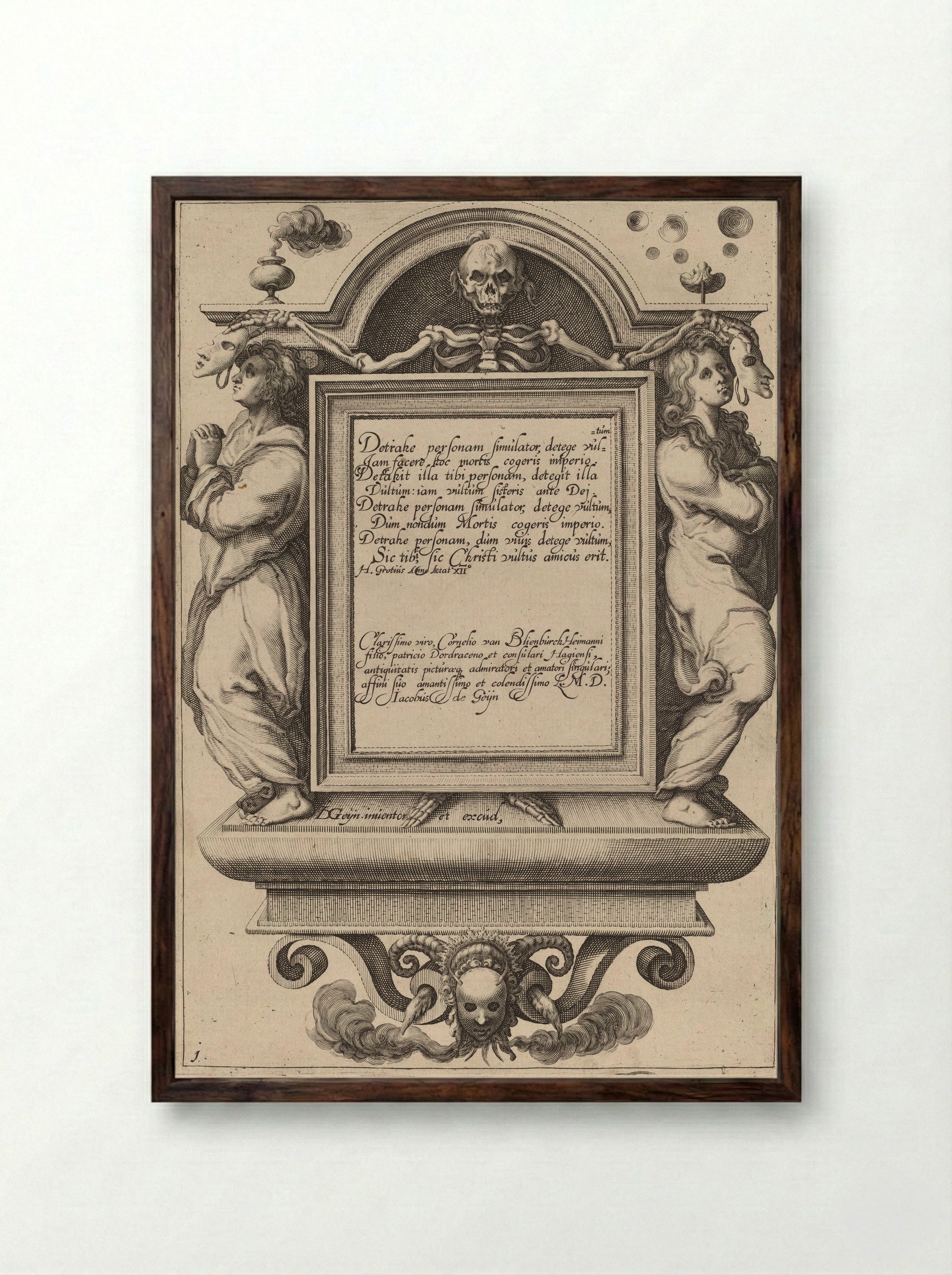 Title page: Christ in the Winepress - Zacharias Dolendo - Framed Print Dark Wood