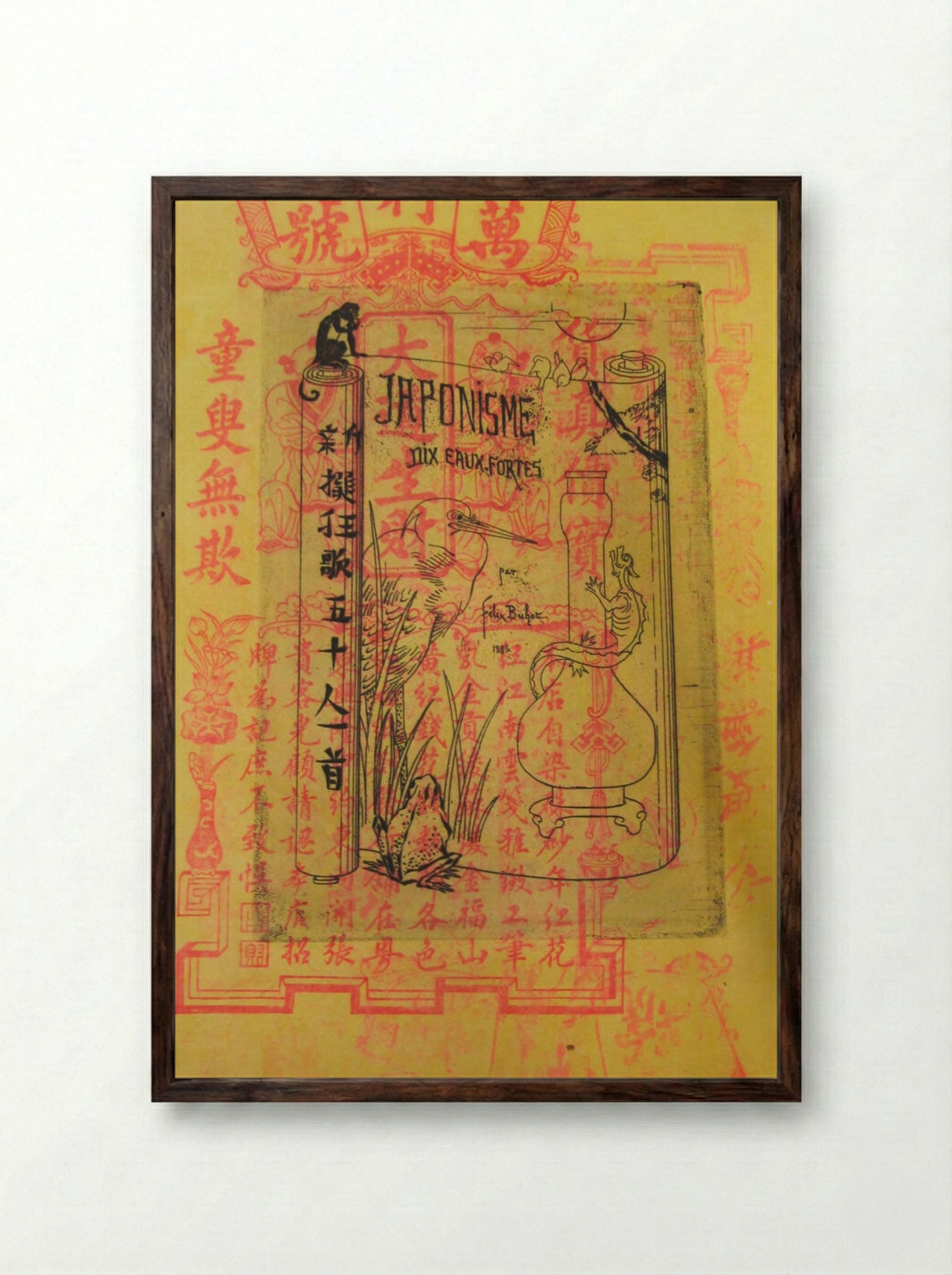 Title page: Japonisme - Félix Hilaire Buhot - Framed Print Dark Wood
