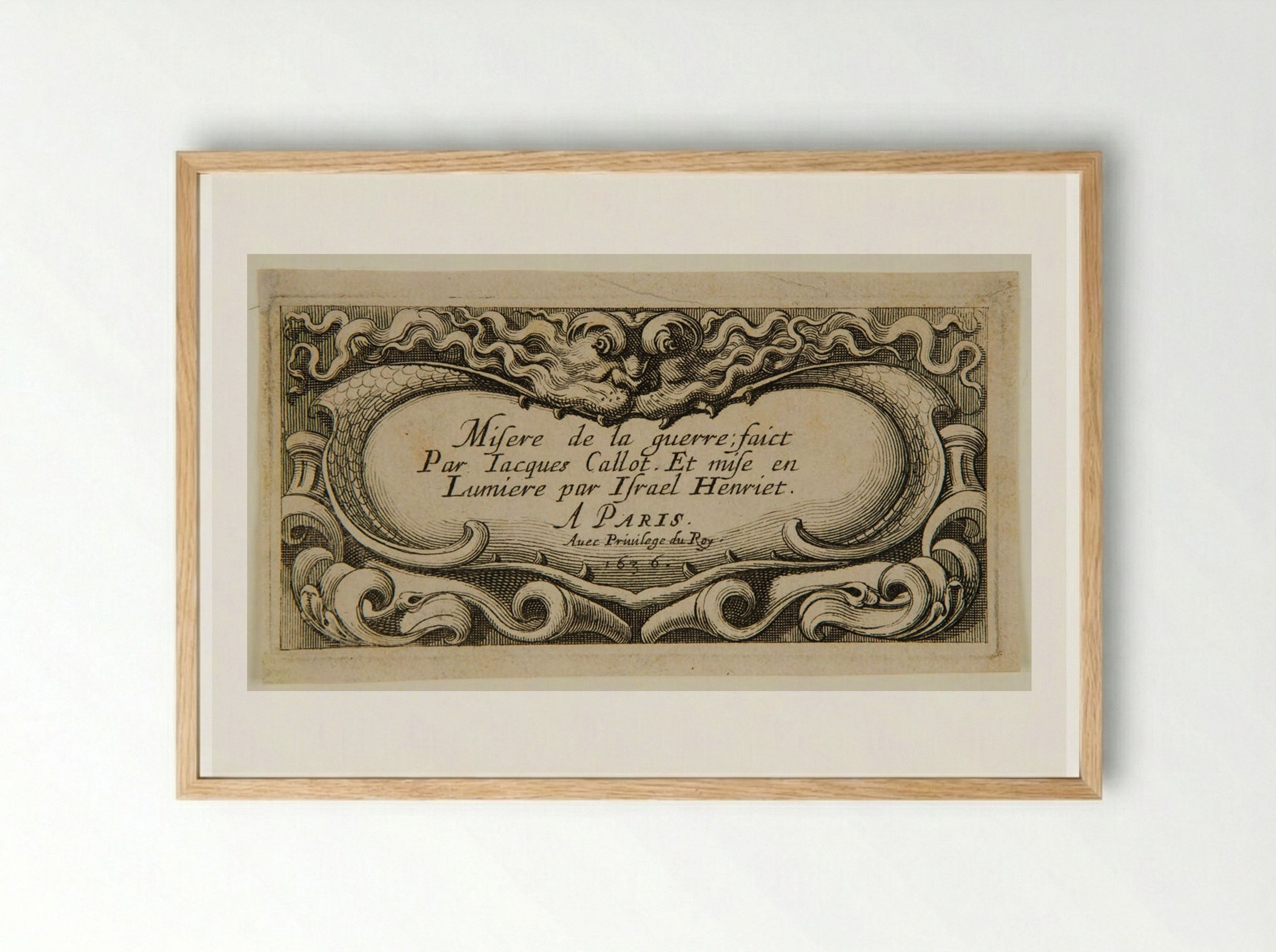 Title to Les Petites Misères de la Guerre - Abraham Bosse - Framed Print Wood