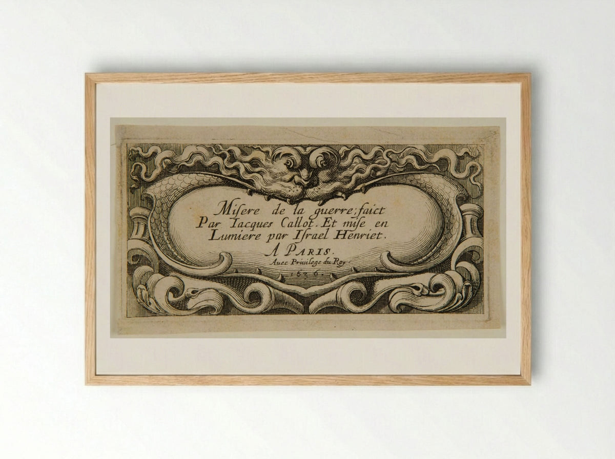 Title to Les Petites Misères de la Guerre - Abraham Bosse - Framed Print Wood