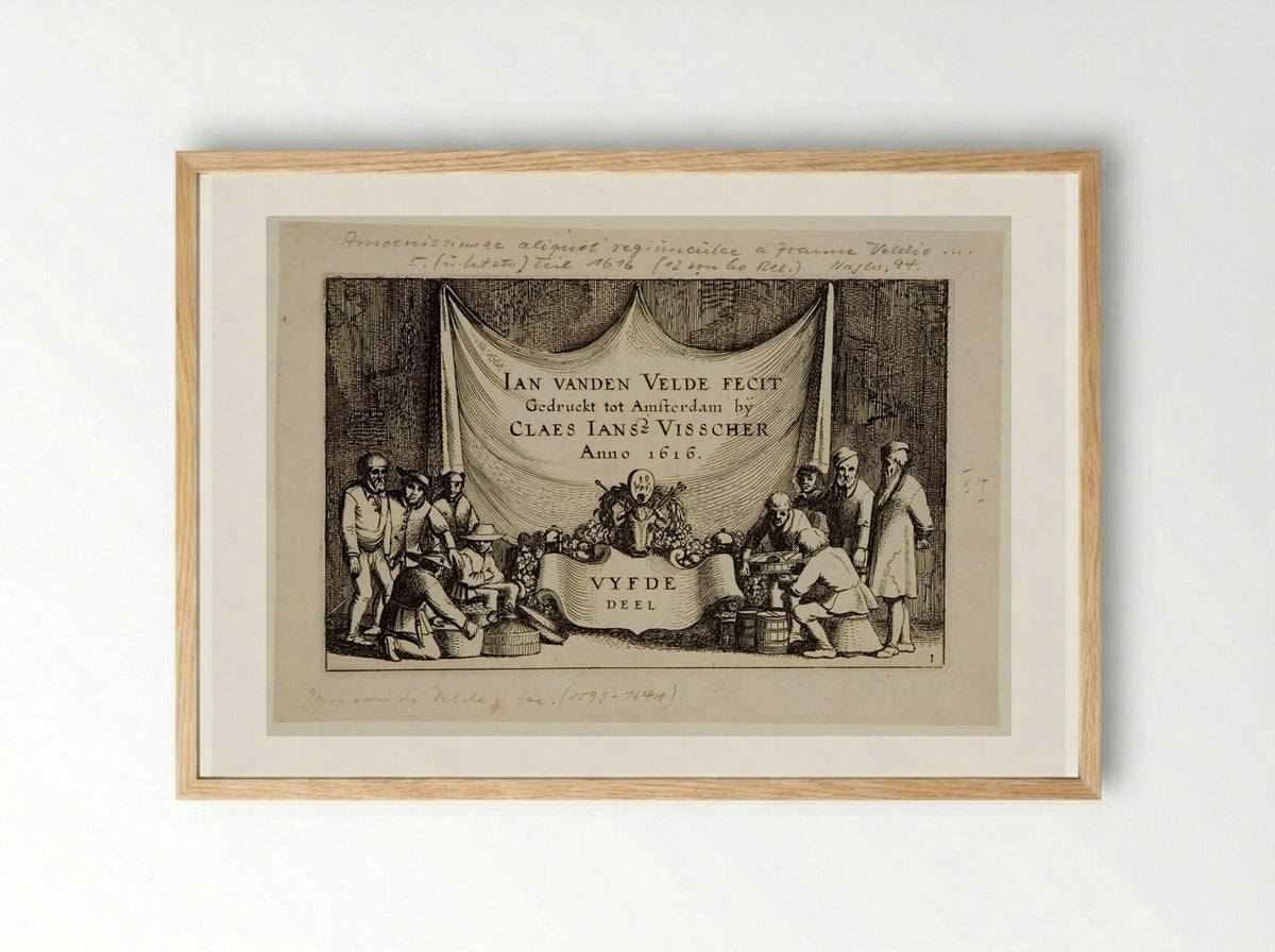 Titlepage (Amoenissimae aliquot regiunculae) - Jan van de Velde II - Framed Print Wood