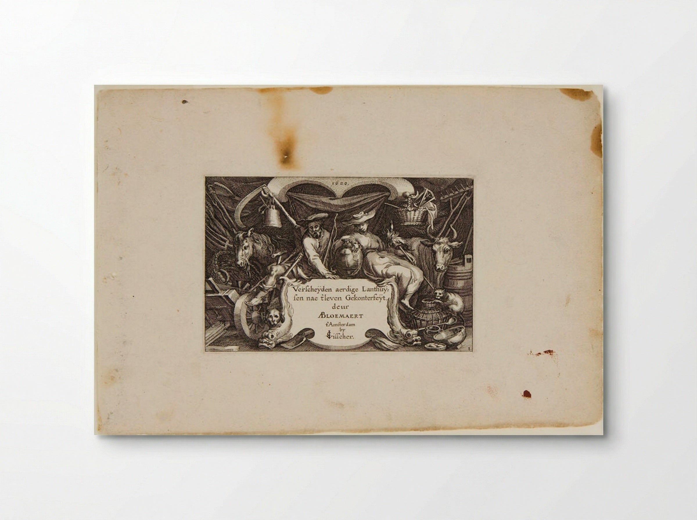 Titlepage (Verscheyden aerdige Lanthuysen) - Claes Jansz. Visscher - Poster