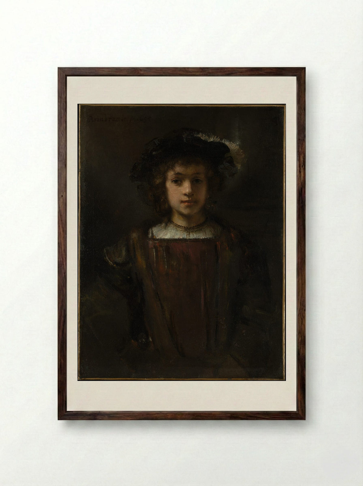 Titus van Rijn - Rembrandt van Rijn - Framed Print Dark Wood