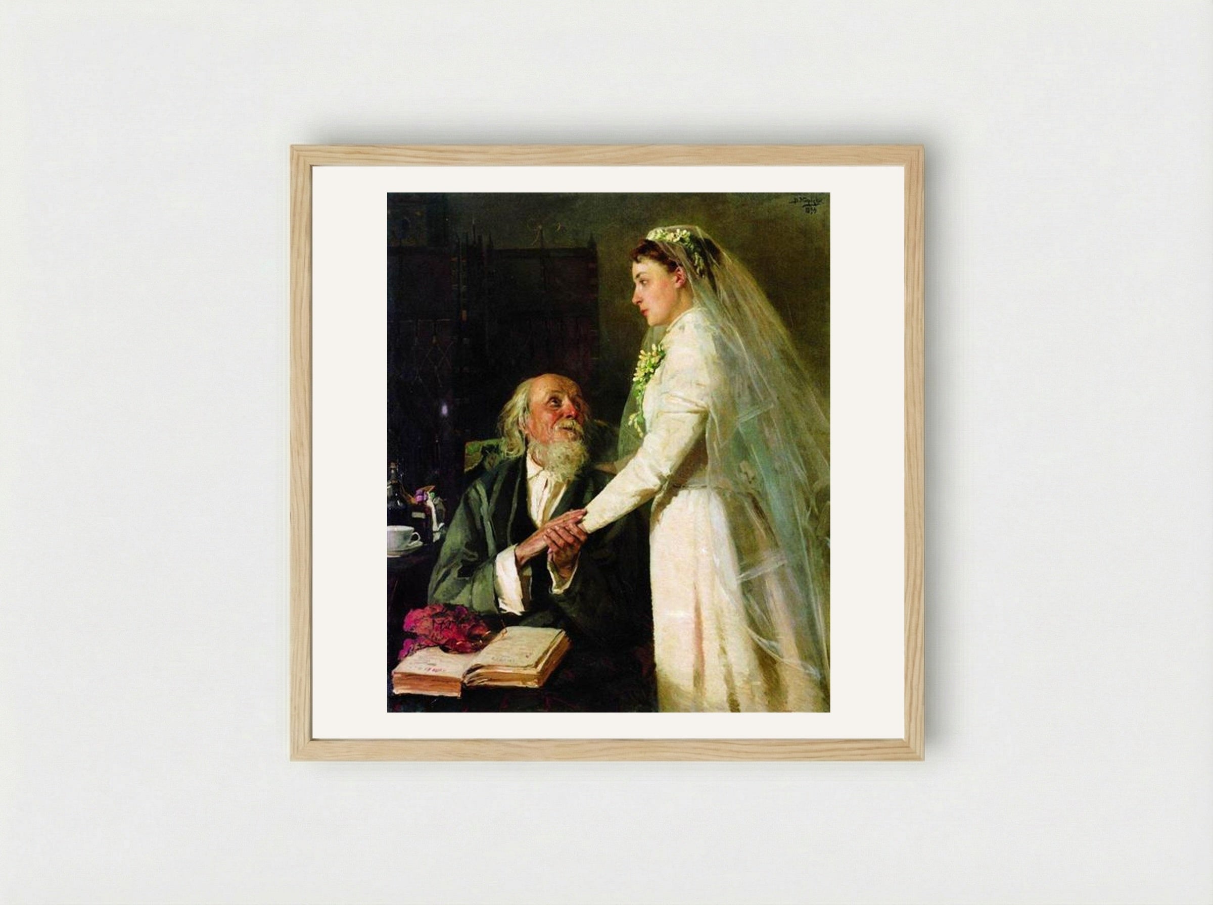 To Crown (Farewell) - Vladimir Makovsky - Framed Print Wood