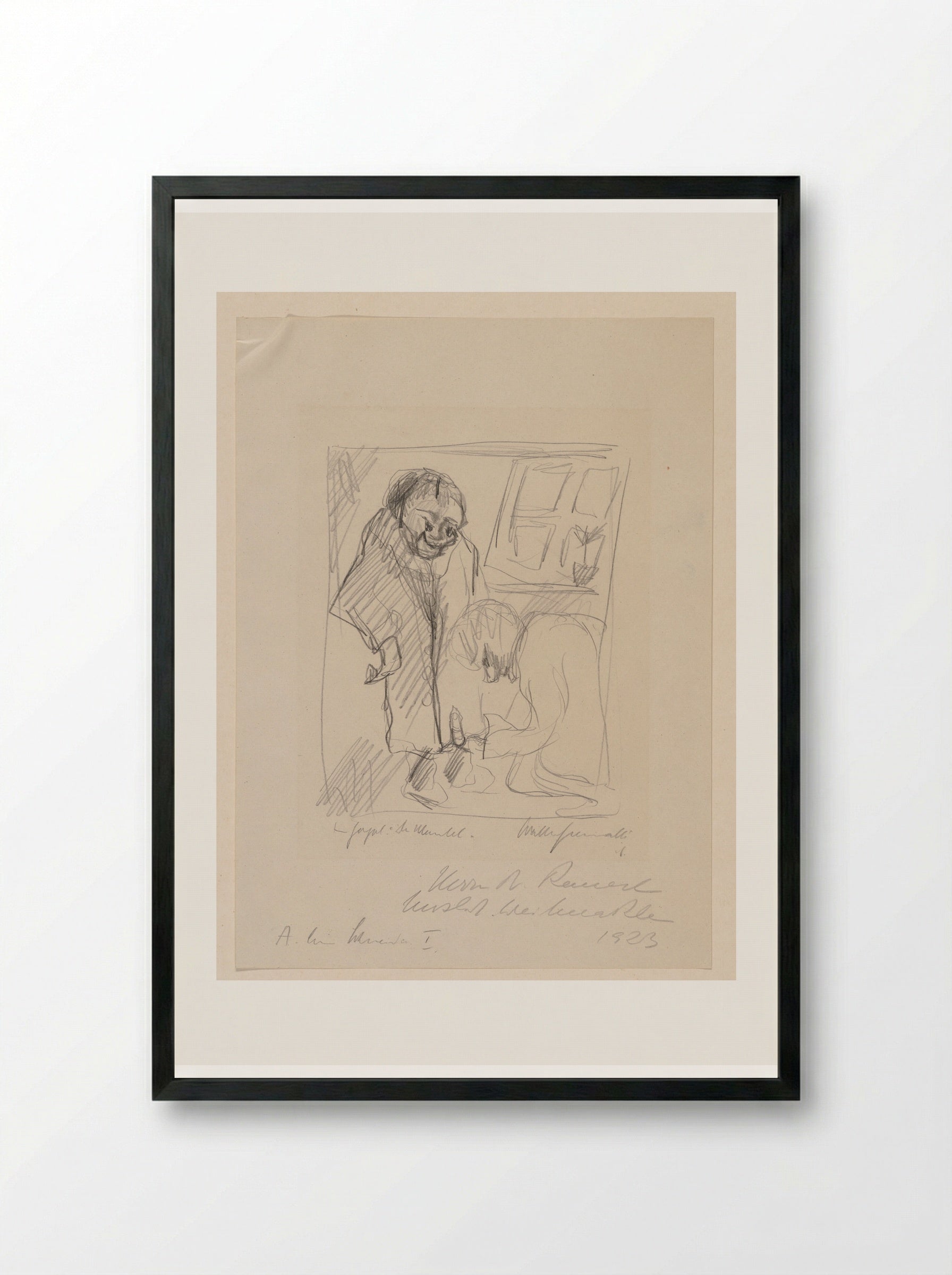 To Gogol 'The Overcoat' I - Walter Gramatté - Framed Print Black