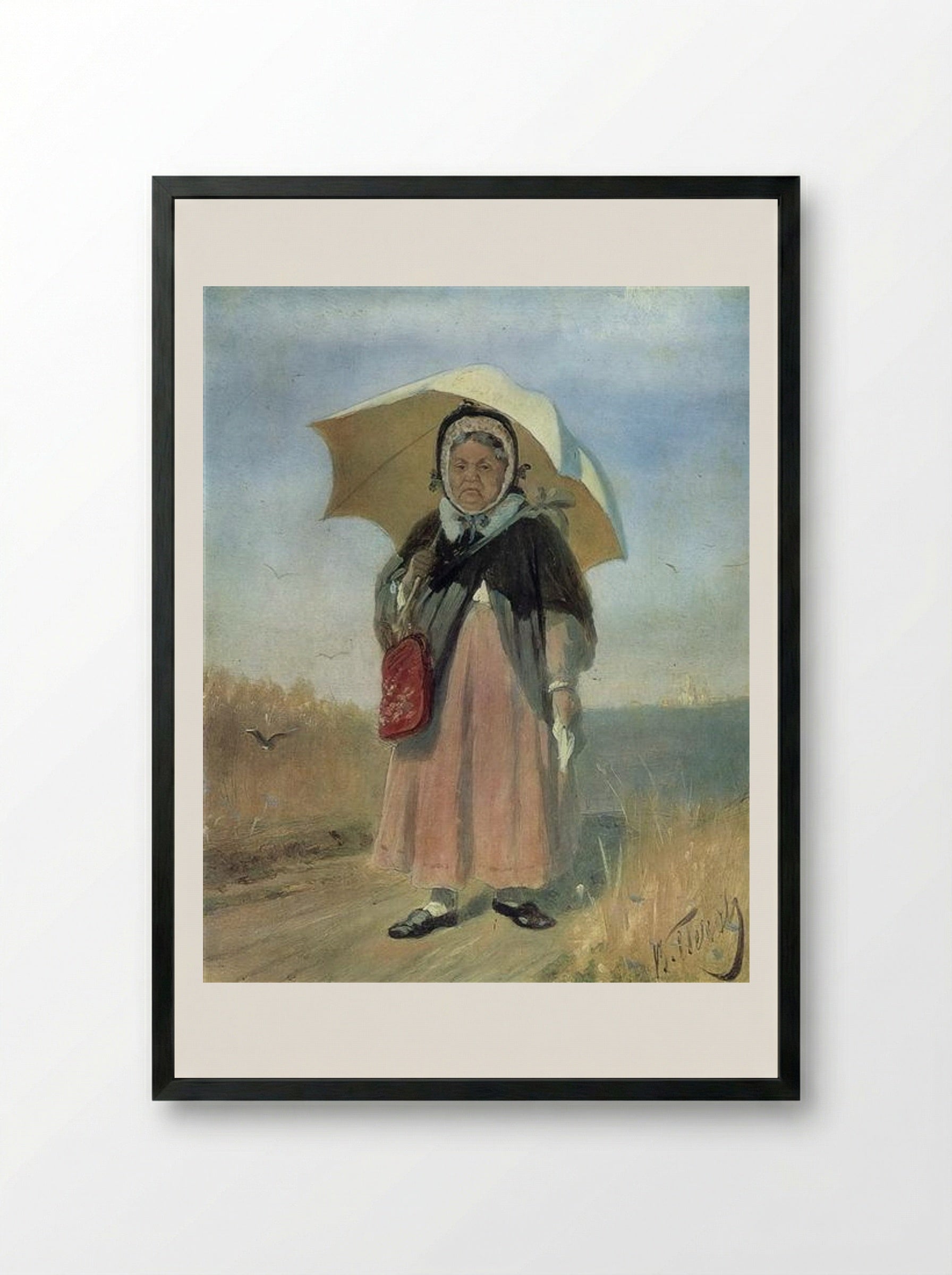 To the Holy Trinity - Vasily Perov - Framed Print Black