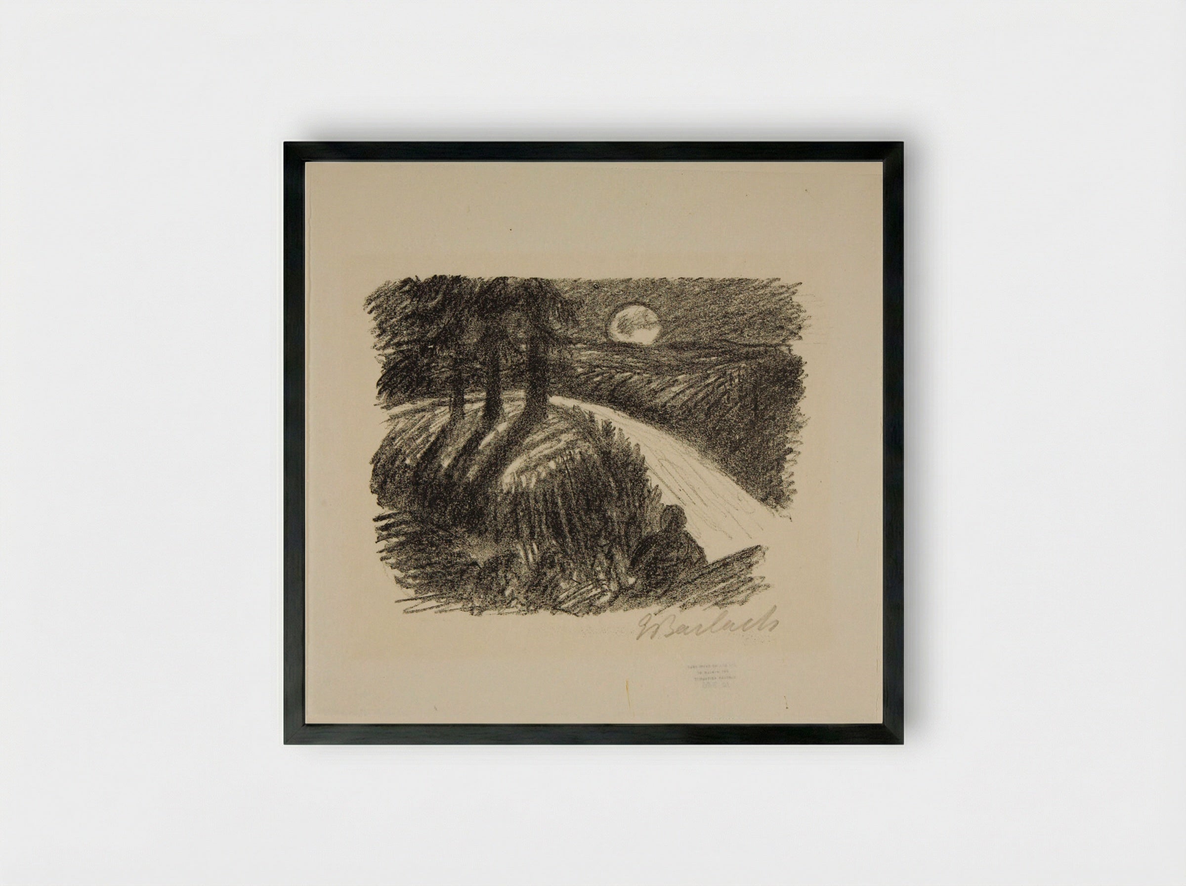 To the Moon 1: Rising Moon - Ernst Barlach - Framed Print Black