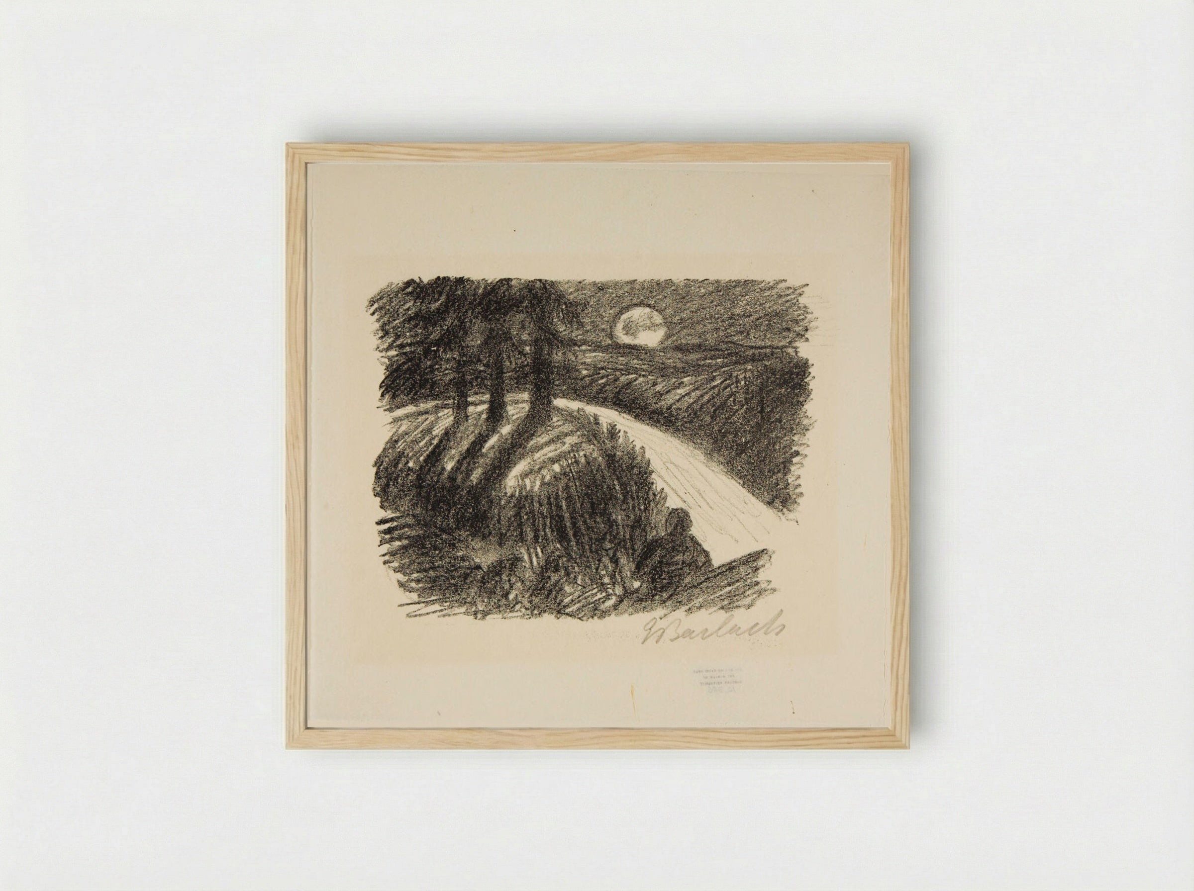 To the Moon 1: Rising Moon - Ernst Barlach - Framed Print Wood