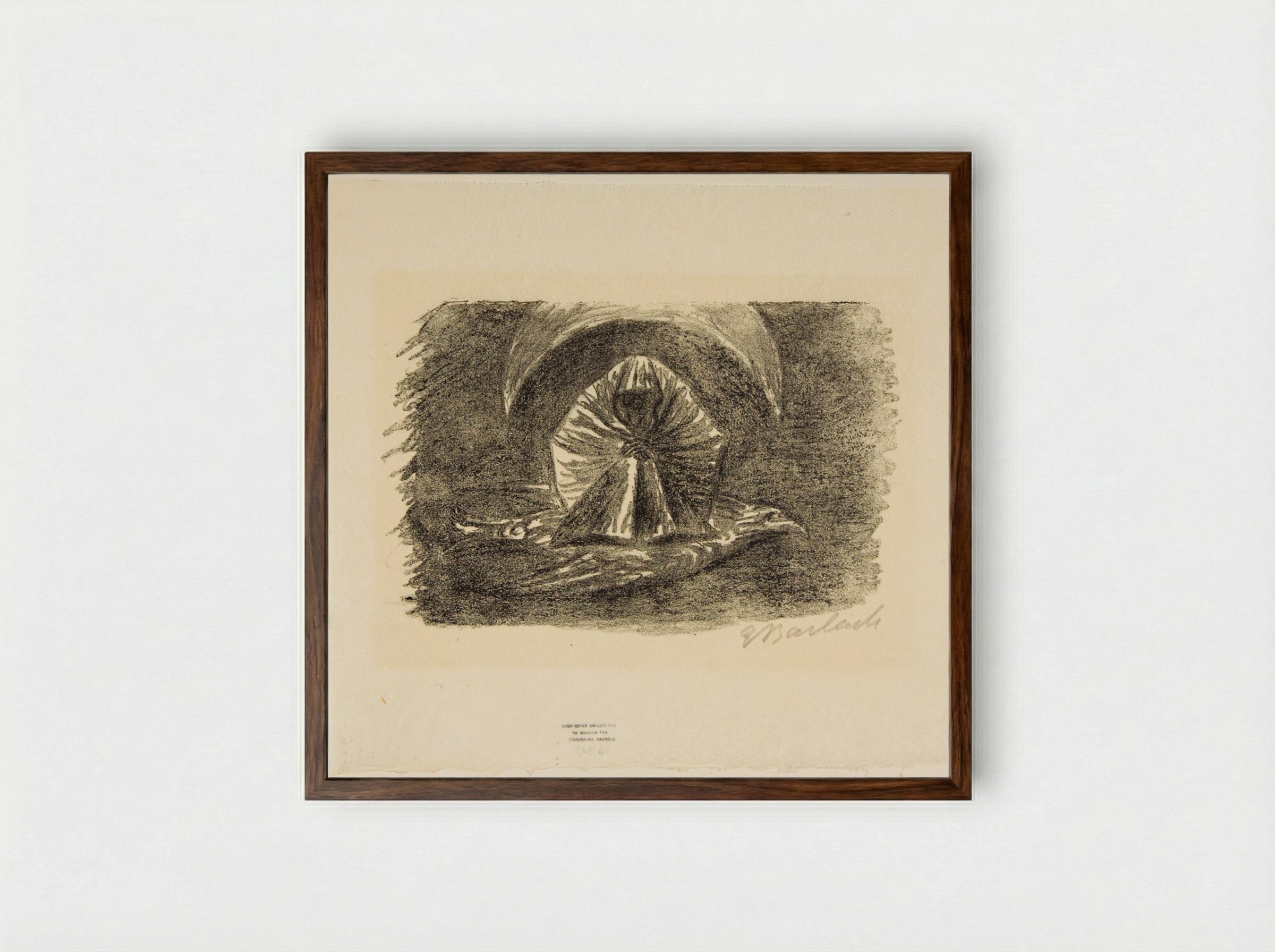 To the Moon 2: Lunar Phantom - Ernst Barlach - Framed Print Dark Wood