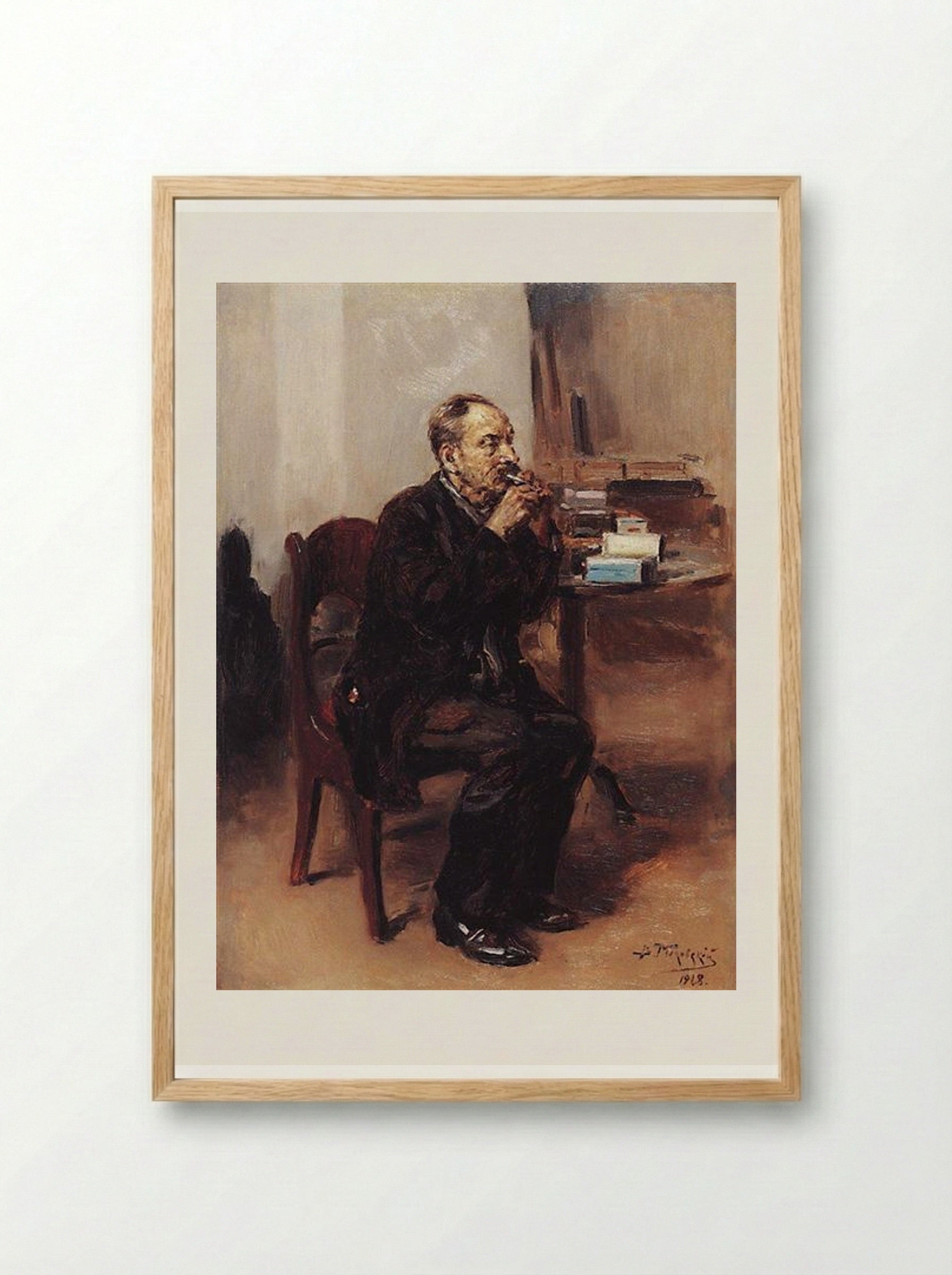 Tobacco Taster - Vladimir Makovsky - Framed Print Wood