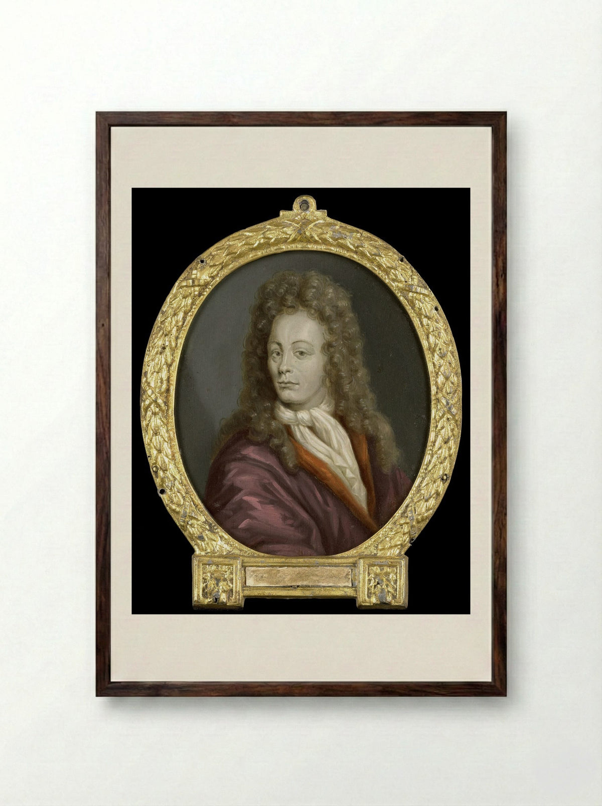 Tobias Gutberleth (1675-1703), Letterkundige te Leeuwarden - Arnoud van Halen - Framed Print Dark Wood