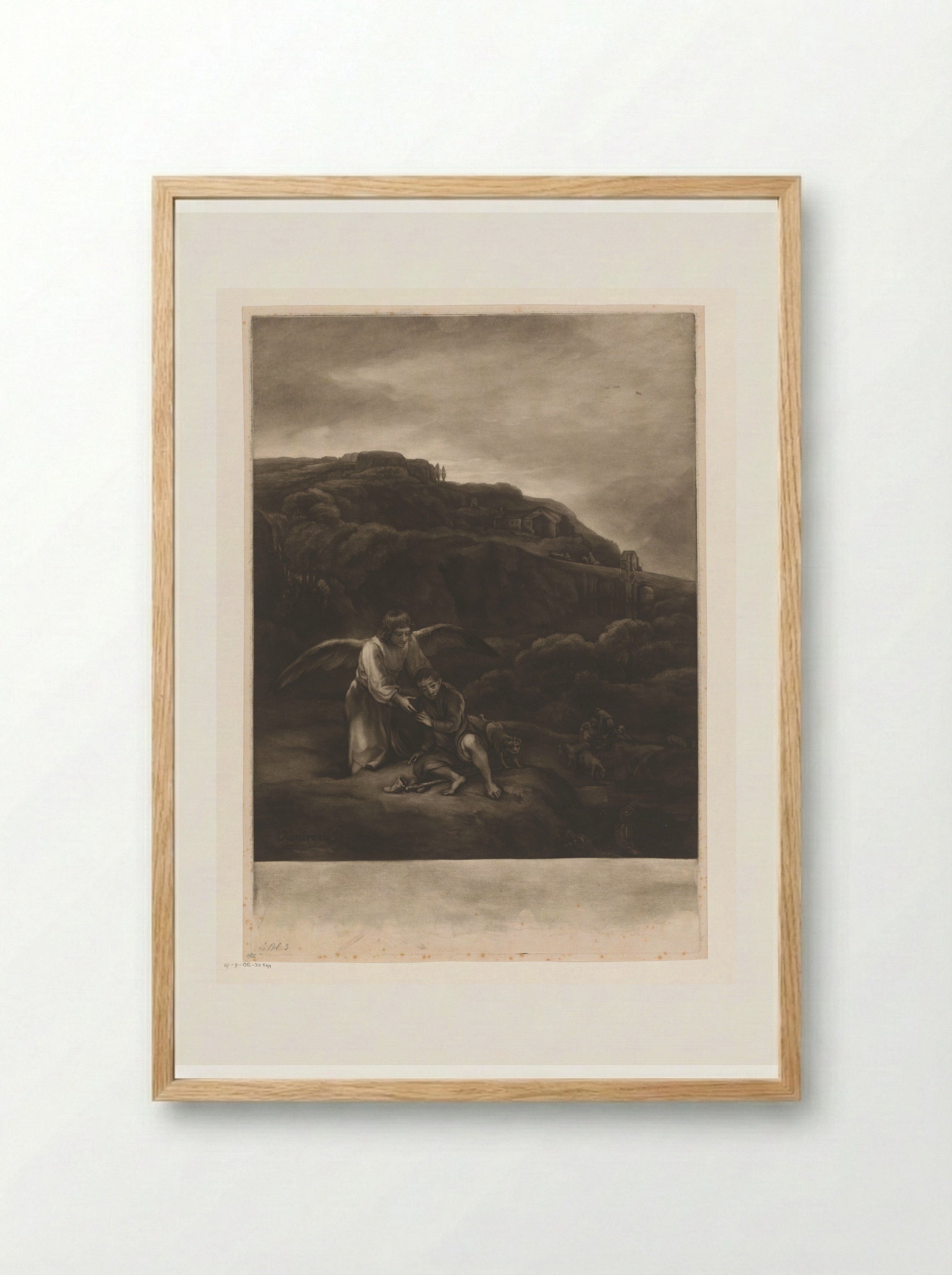 Tobias and the Angel by the River - James McArdell - Framed Print Wood