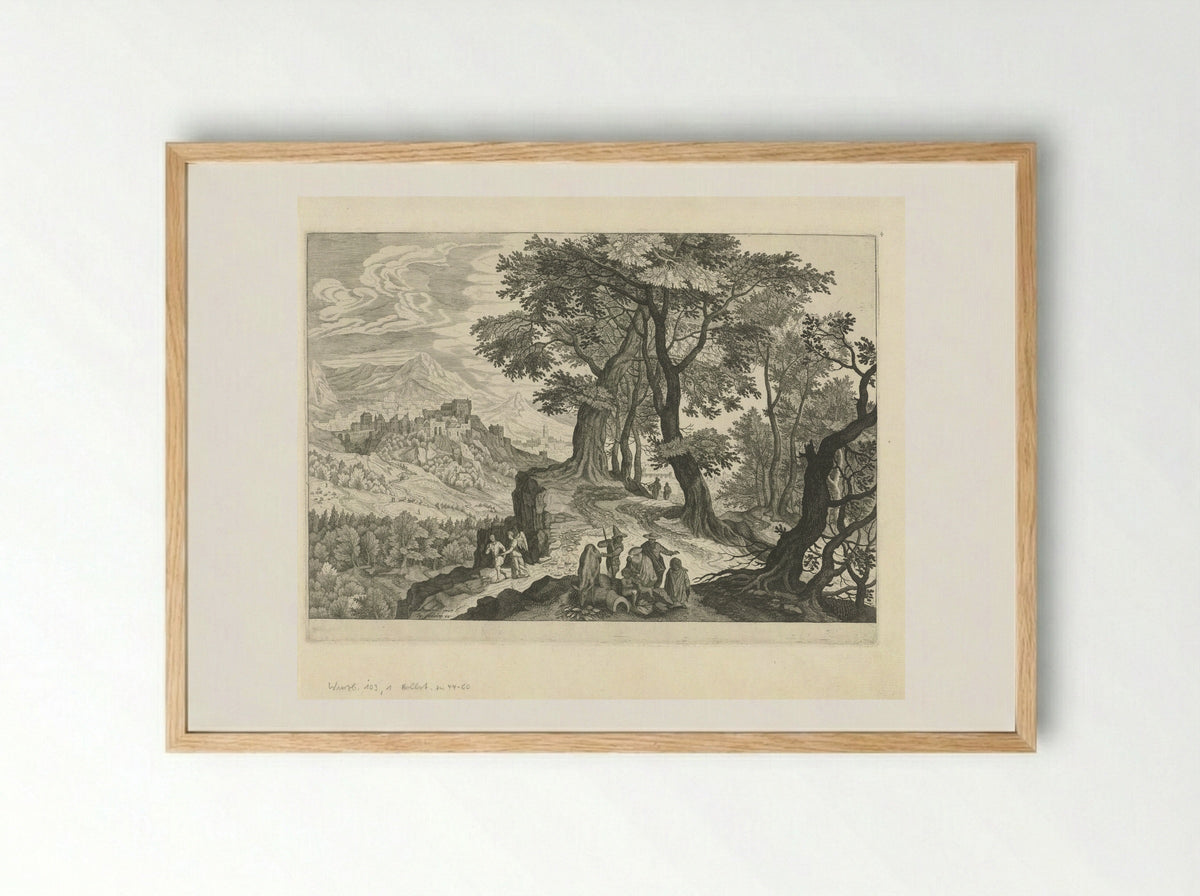 Tobias and the Angel in a Landscape - Aegidius Sadeler (II) - Framed Print Wood